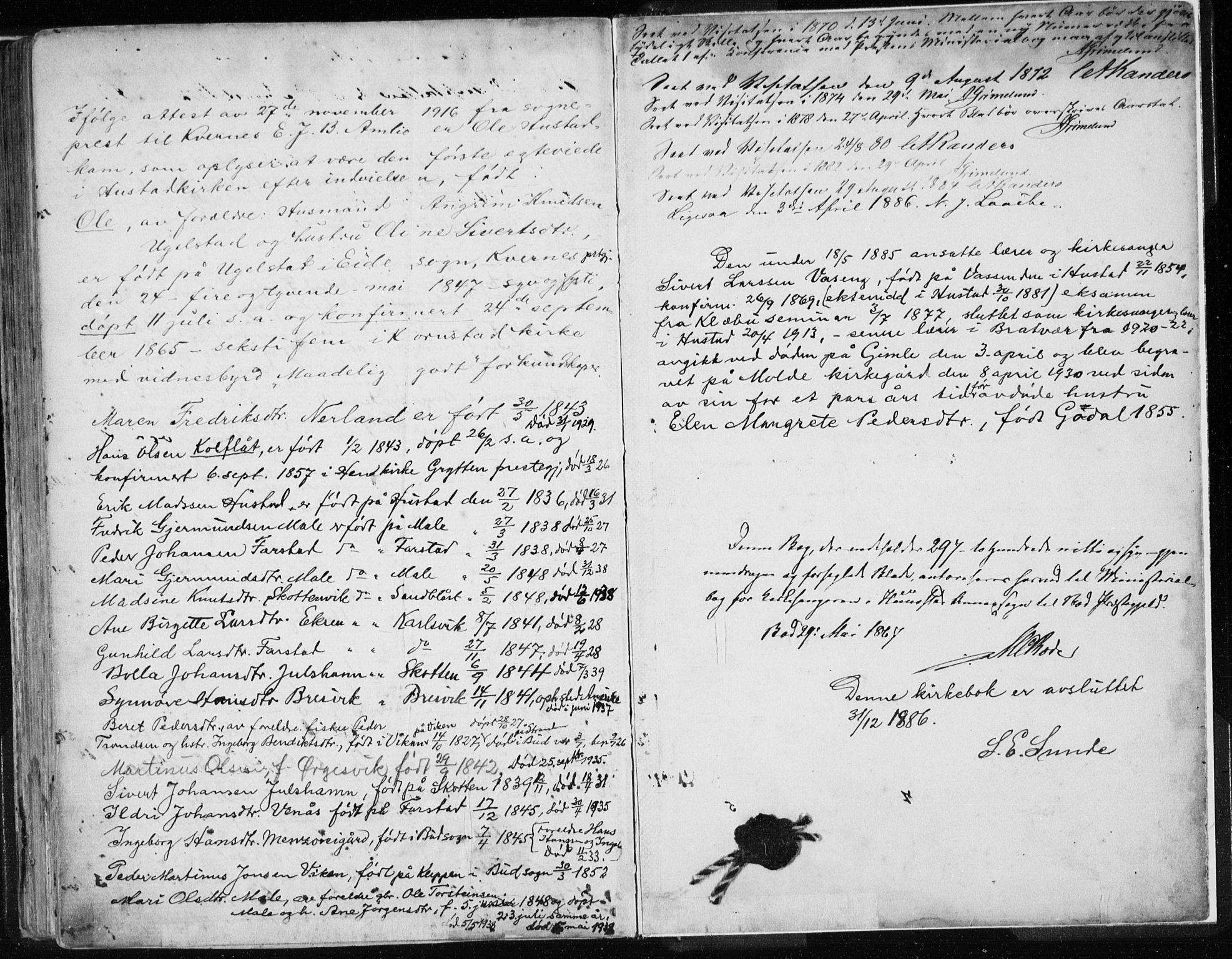 Ministerialprotokoller, klokkerbøker og fødselsregistre - Møre og Romsdal, SAT/A-1454/567/L0782: Parish register (copy) no. 567C02, 1867-1886