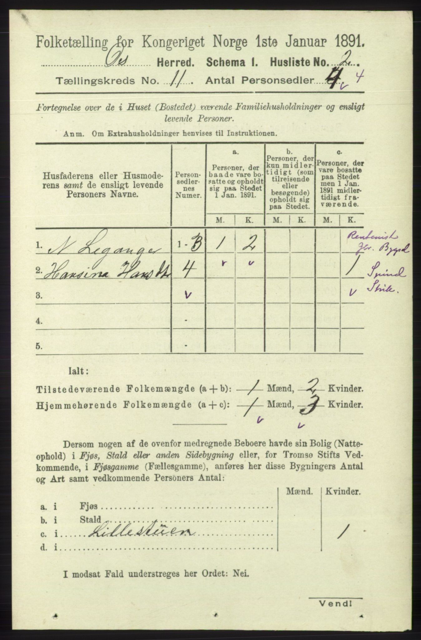 RA, 1891 census for 1243 Os, 1891, p. 2548