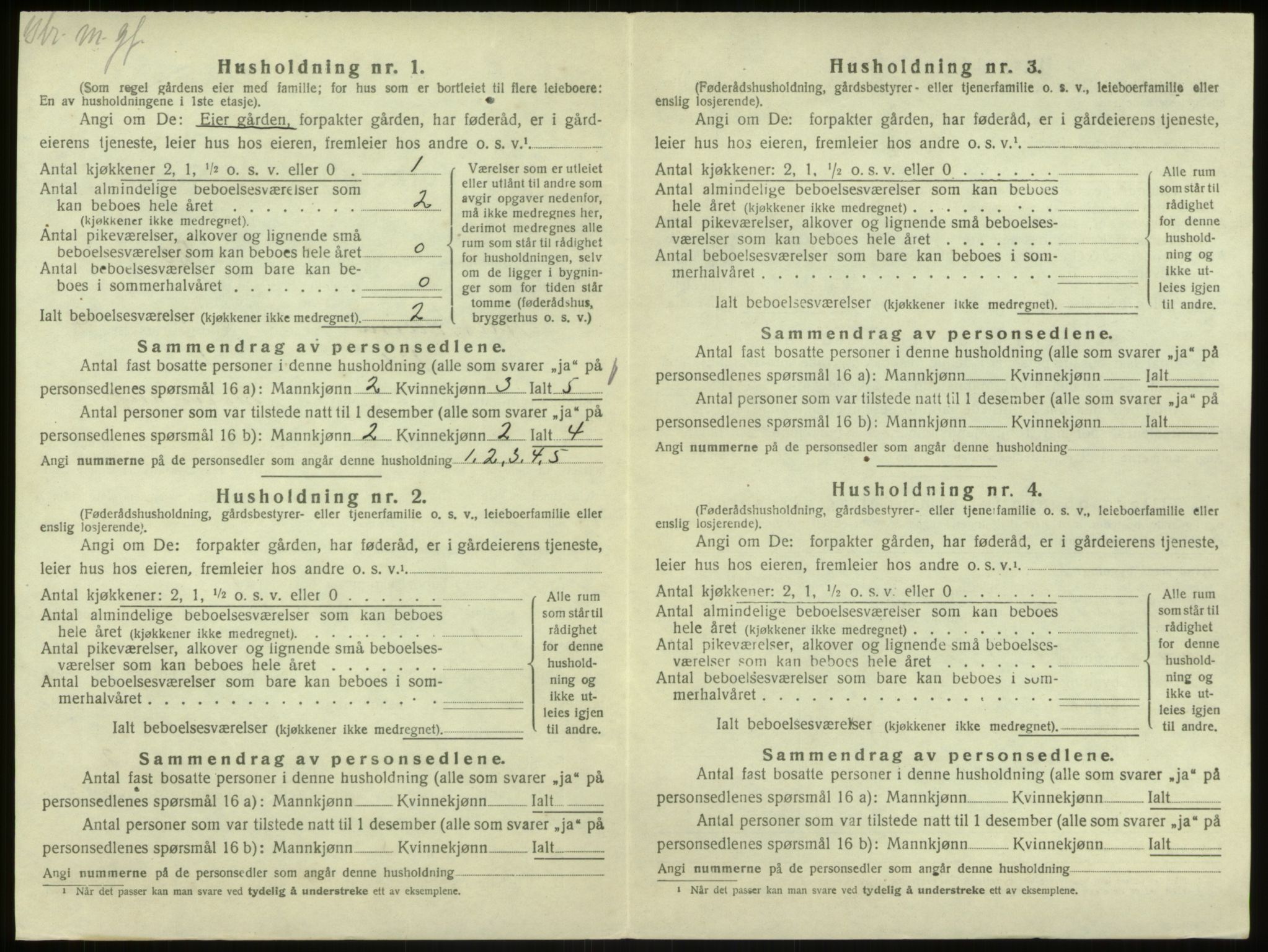 SAB, 1920 census for Austrheim, 1920, p. 233