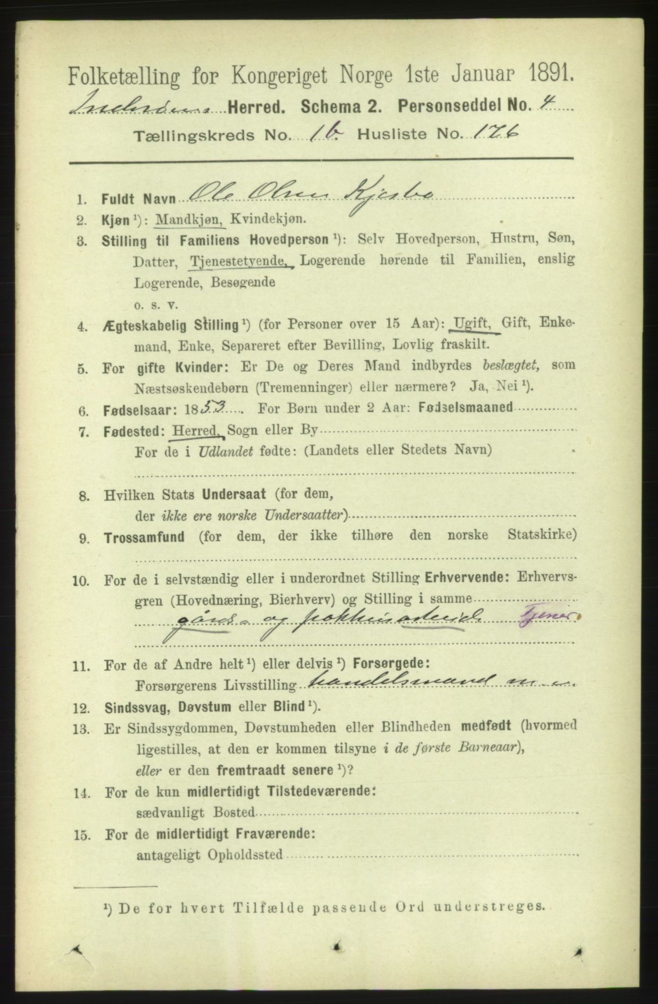 RA, 1891 census for 1729 Inderøy, 1891, p. 1166