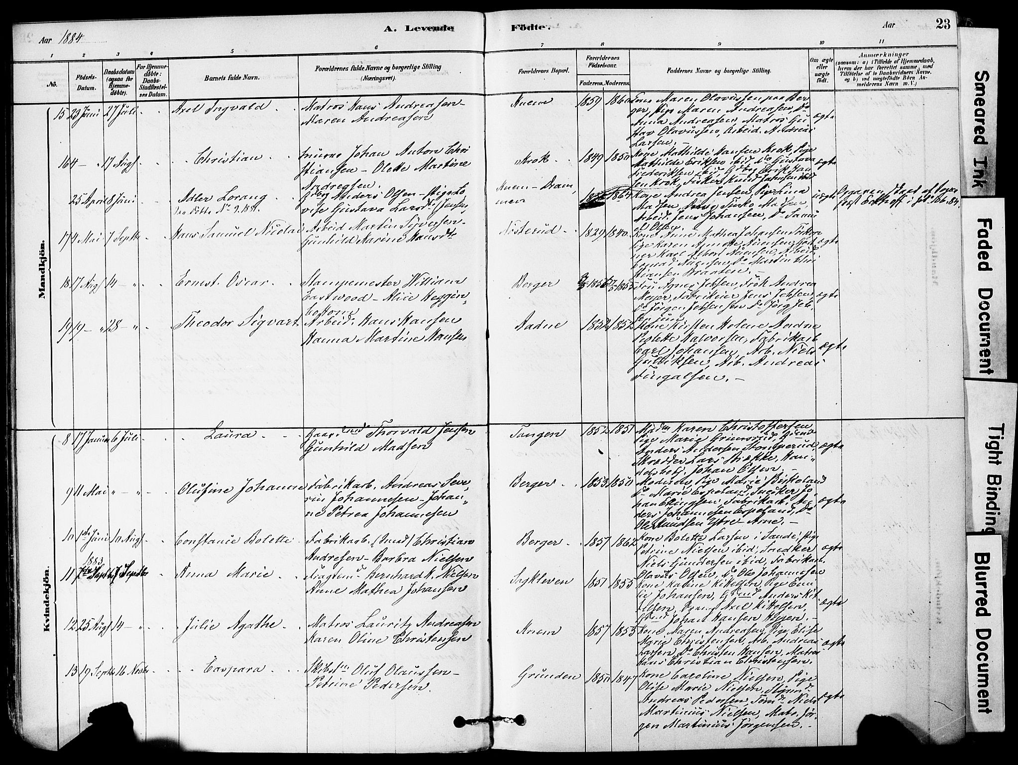 Strømm kirkebøker, AV/SAKO-A-322/F/Fa/L0004: Parish register (official) no. I 4, 1878-1899, p. 23