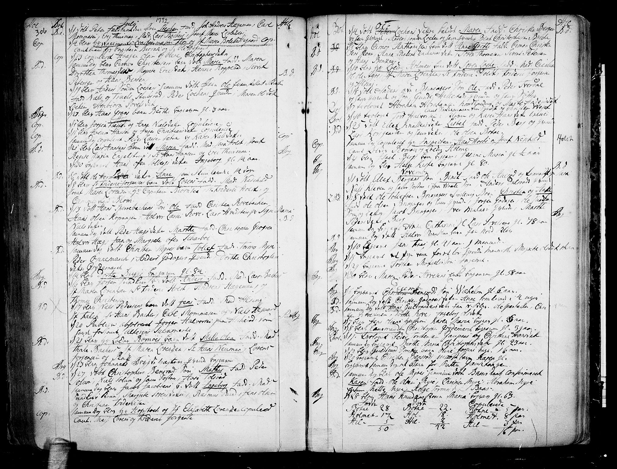 Botne kirkebøker, AV/SAKO-A-340/F/Fa/L0001a: Parish register (official) no. I 1A, 1707-1778, p. 306-307