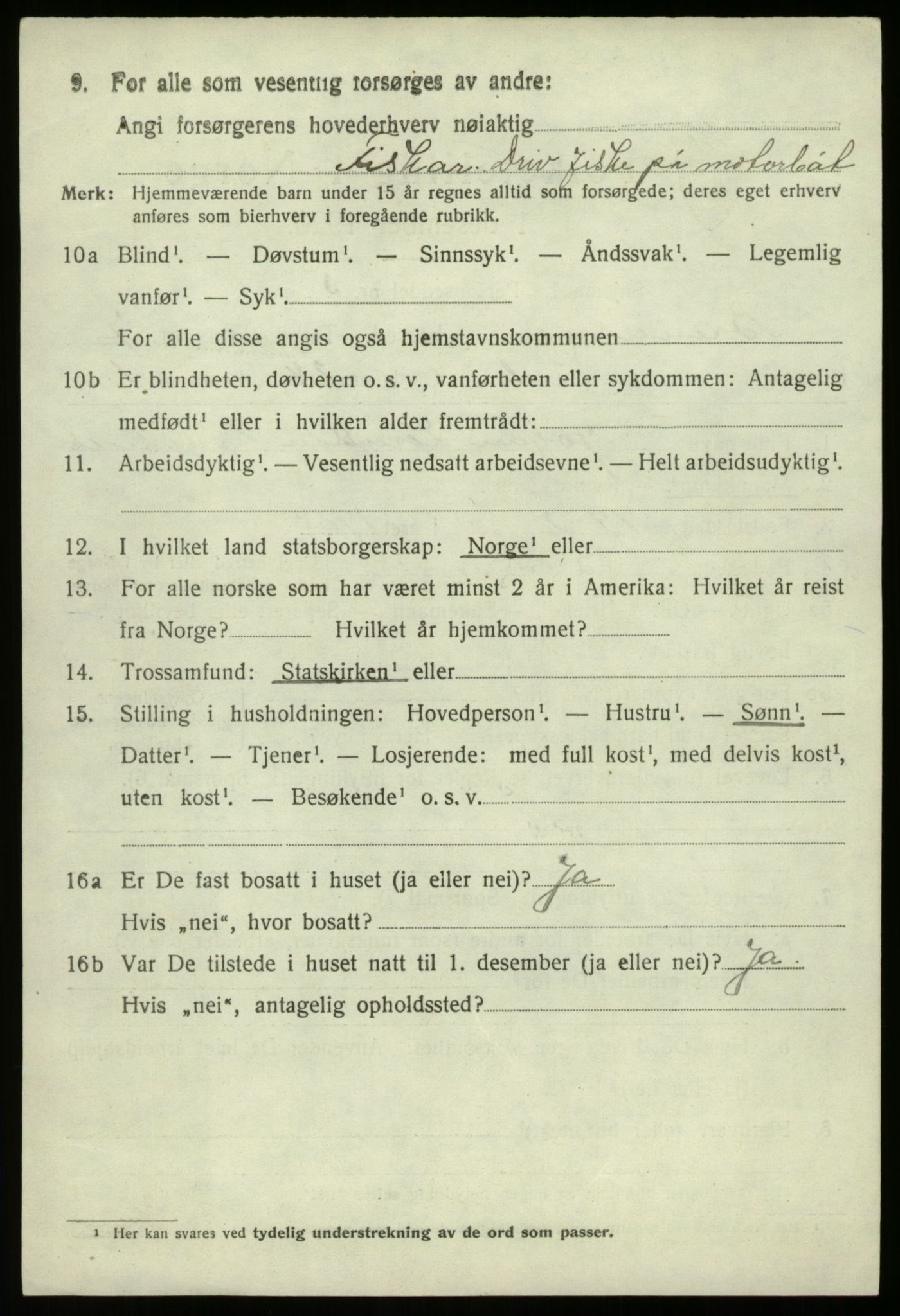 SAB, 1920 census for Bremanger, 1920, p. 4411