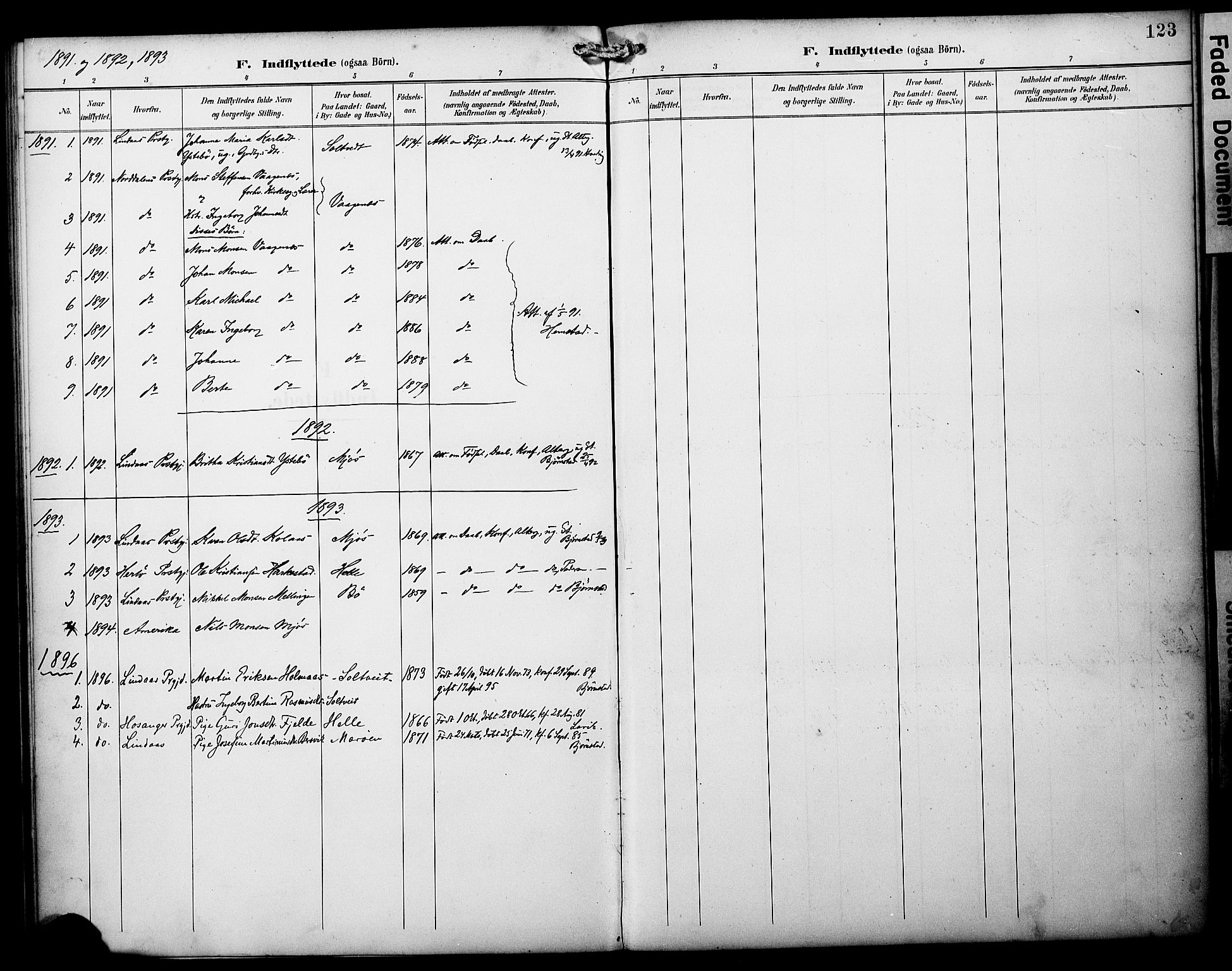 Manger sokneprestembete, AV/SAB-A-76801/H/Haa: Parish register (official) no. C 2, 1891-1902, p. 123