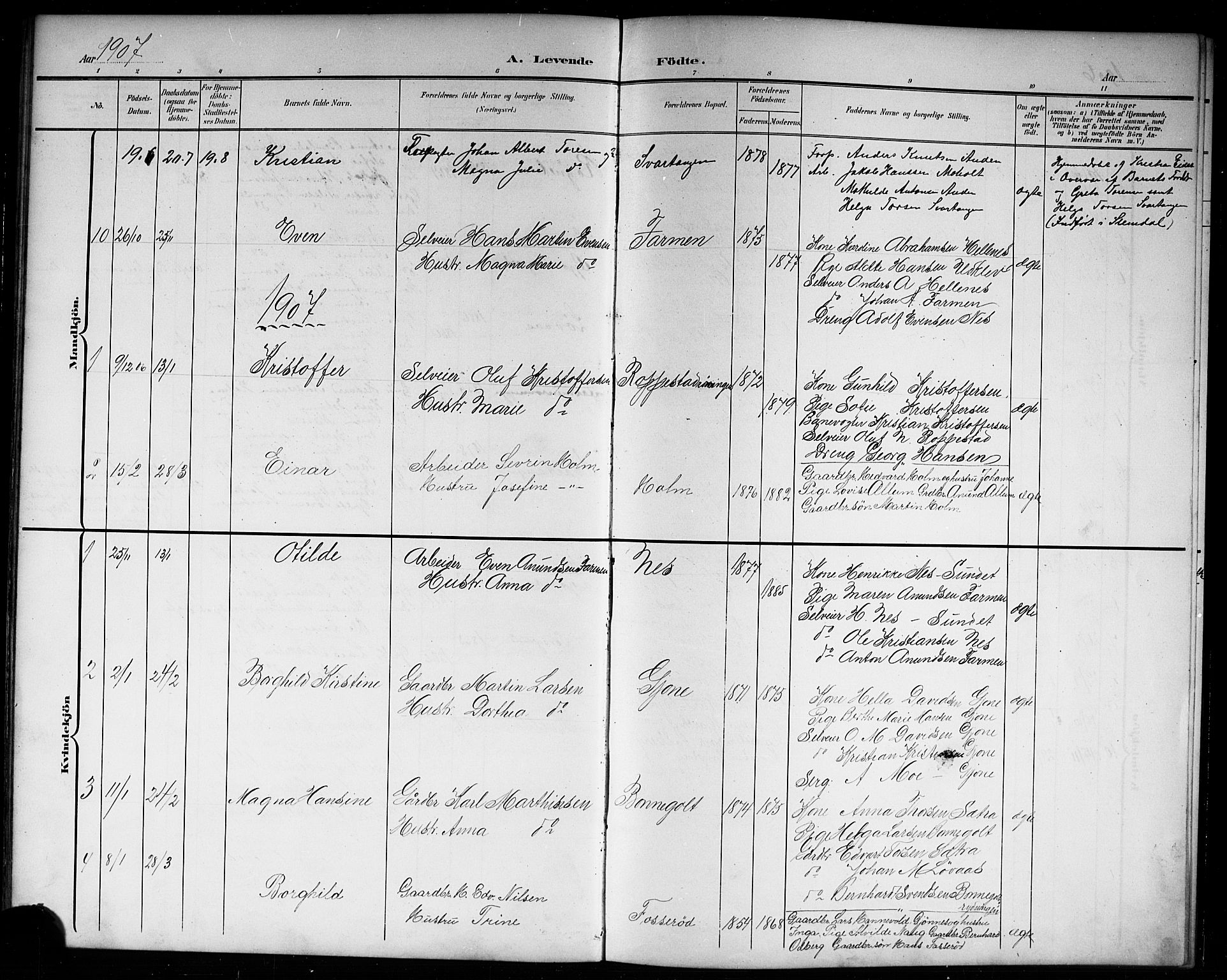 Hedrum kirkebøker, SAKO/A-344/G/Gb/L0001: Parish register (copy) no. II 1, 1902-1920