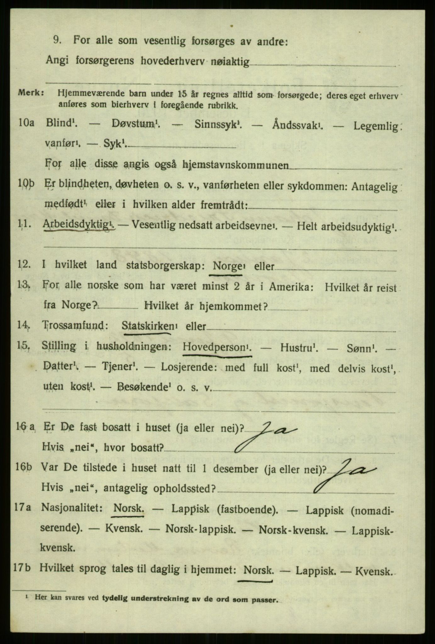 SATØ, 1920 census for Tromsø, 1920, p. 11594