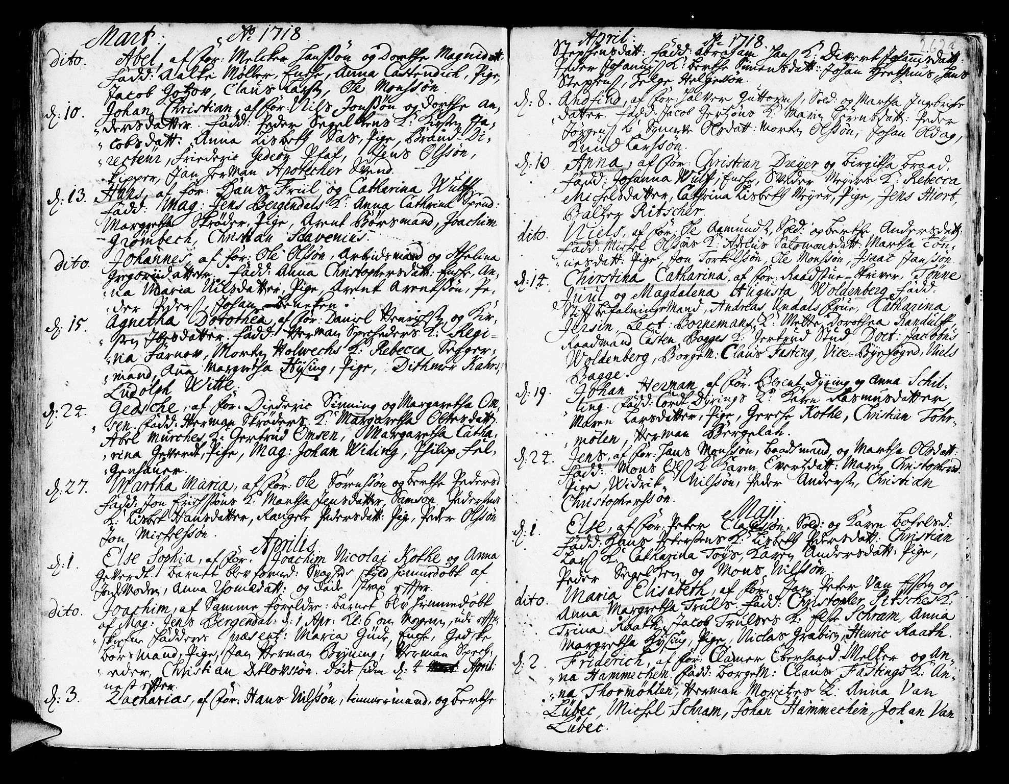 Korskirken sokneprestembete, SAB/A-76101/H/Haa/L0003: Parish register (official) no. A 3, 1698-1719, p. 262