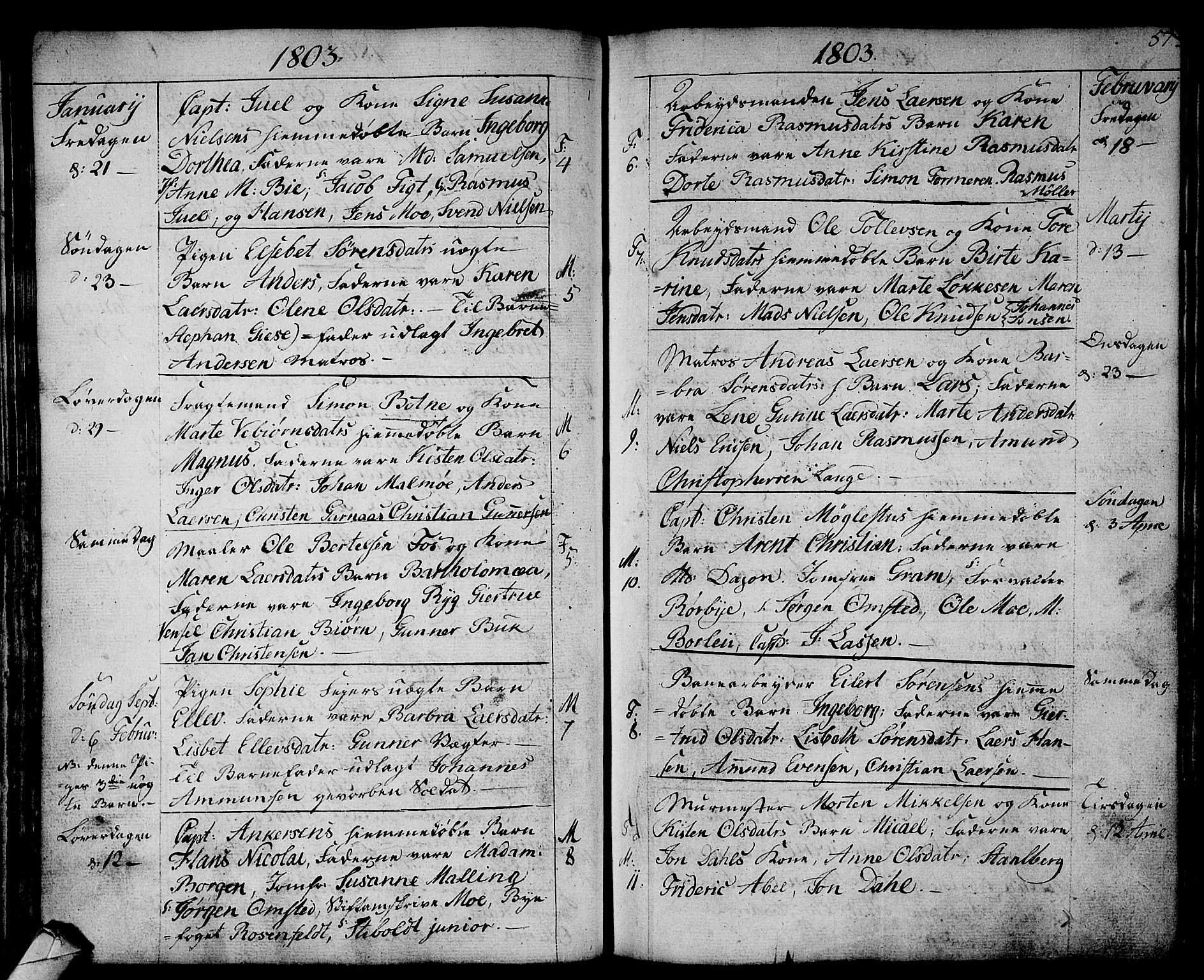 Strømsø kirkebøker, SAKO/A-246/F/Fa/L0010: Parish register (official) no. I 10, 1792-1822, p. 57