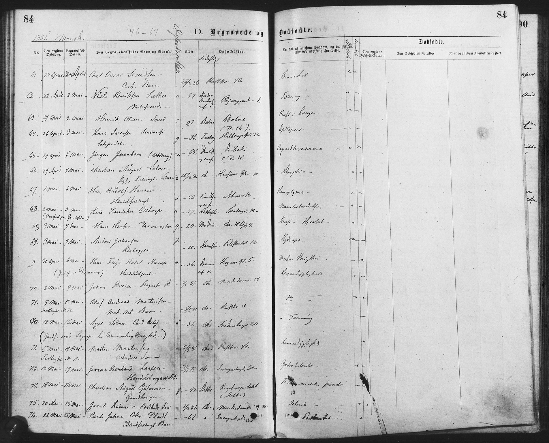 Trefoldighet prestekontor Kirkebøker, SAO/A-10882/F/Fd/L0002: Parish register (official) no. IV 2, 1877-1885, p. 84