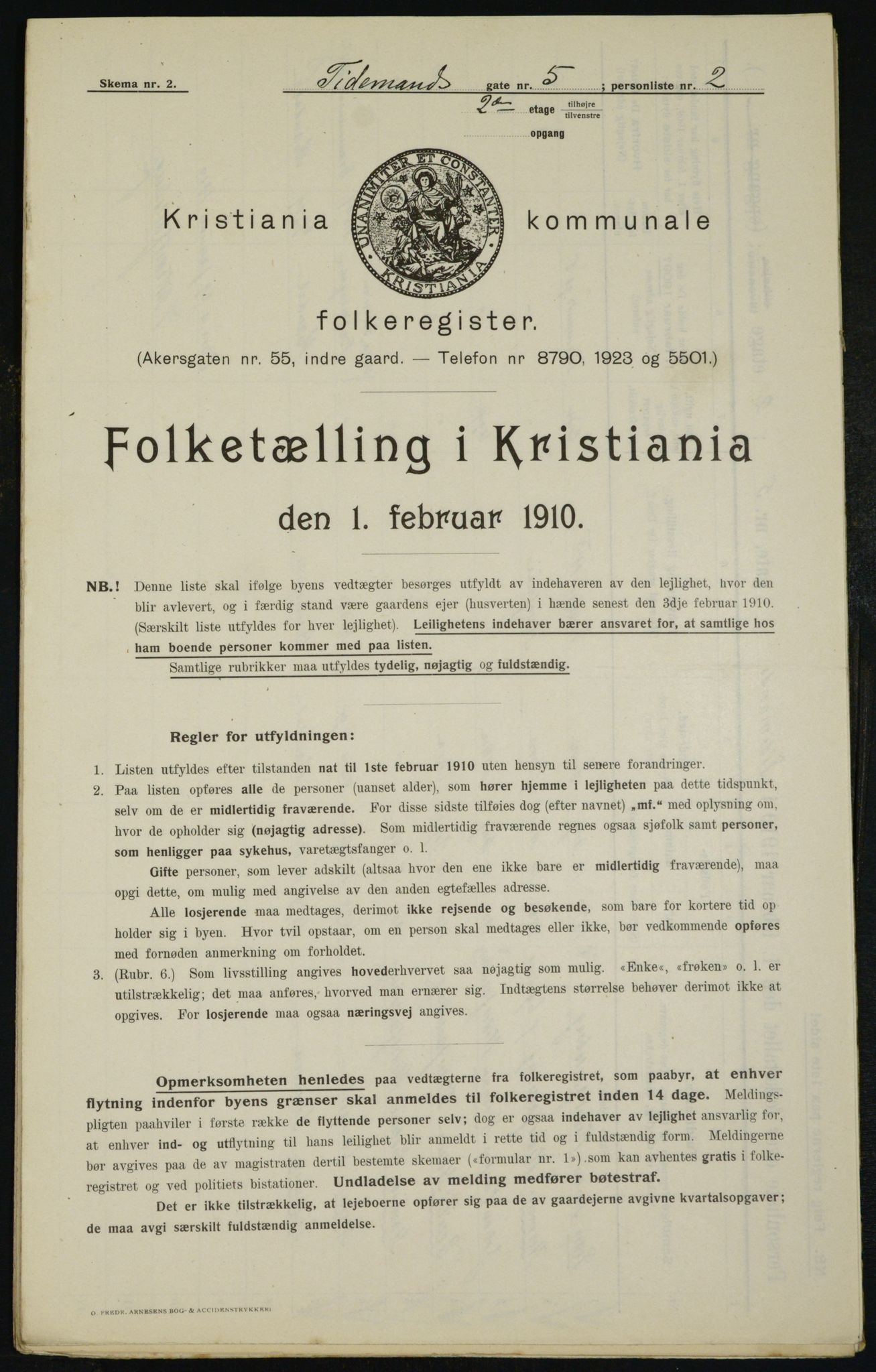 OBA, Municipal Census 1910 for Kristiania, 1910, p. 105707