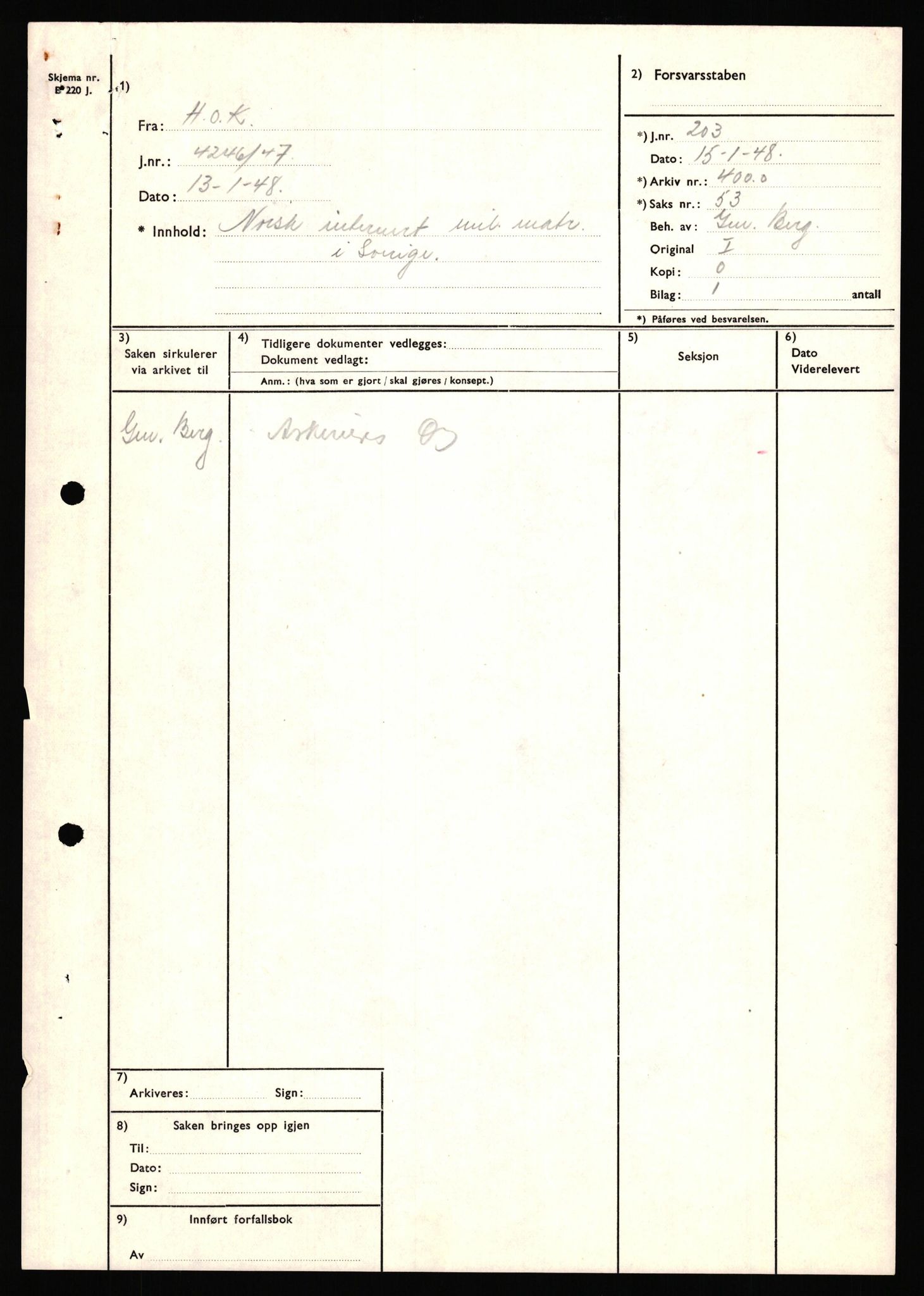 Forsvaret, Forsvarets krigshistoriske avdeling, AV/RA-RAFA-2017/Y/Yf/L0205: II-C-11-2110 - Norske internert i Sverige 1940, 1940, p. 548