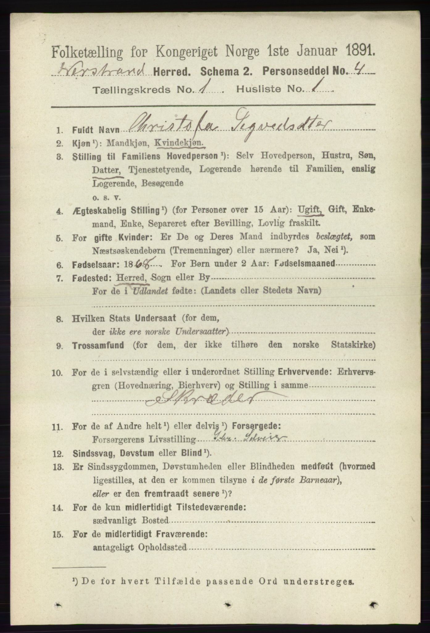 RA, 1891 census for 1139 Nedstrand, 1891, p. 55