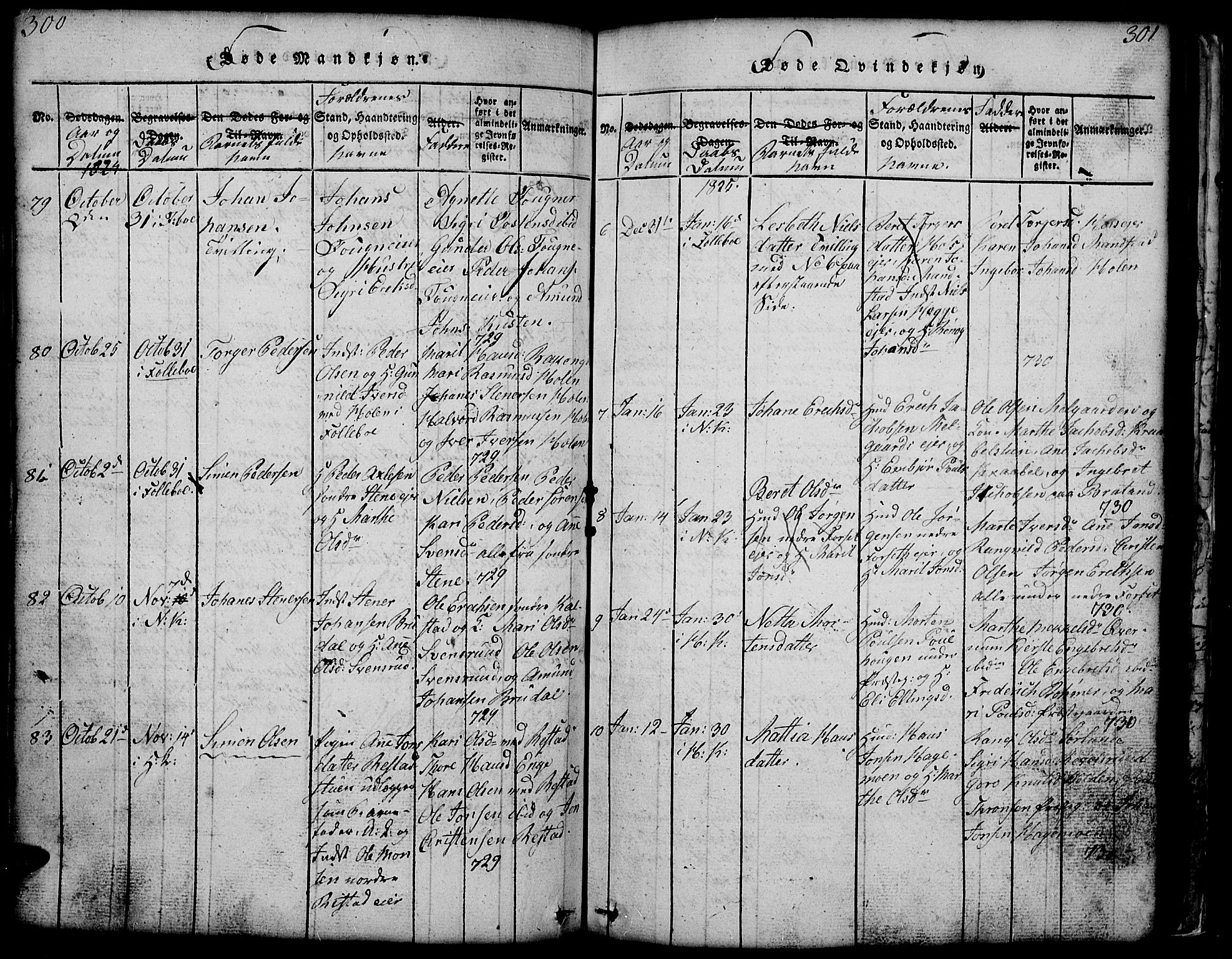 Gausdal prestekontor, SAH/PREST-090/H/Ha/Hab/L0001: Parish register (copy) no. 1, 1817-1848, p. 300-301