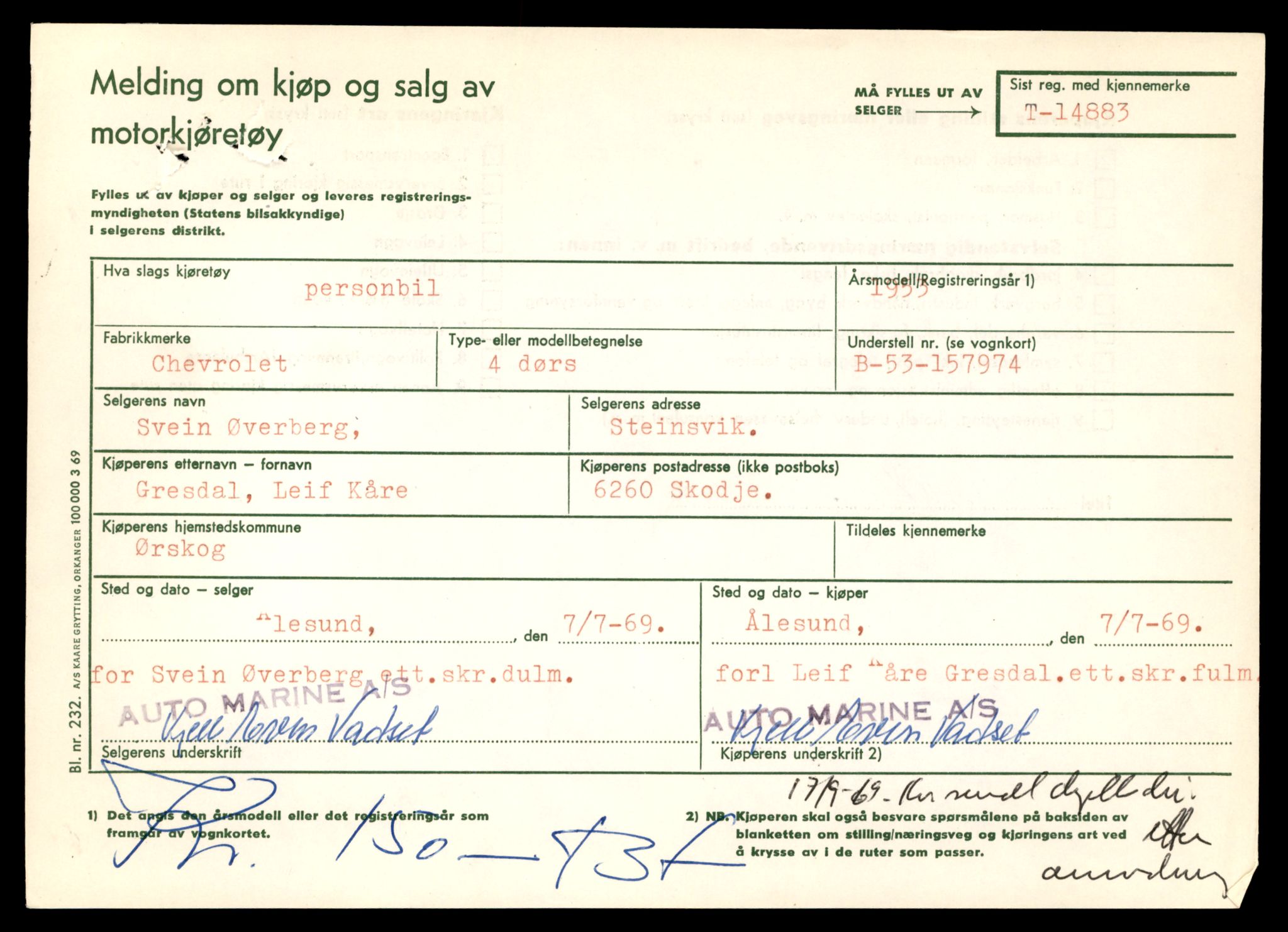 Møre og Romsdal vegkontor - Ålesund trafikkstasjon, AV/SAT-A-4099/F/Fe/L0049: Registreringskort for kjøretøy T 14864 - T 18613, 1927-1998, p. 527