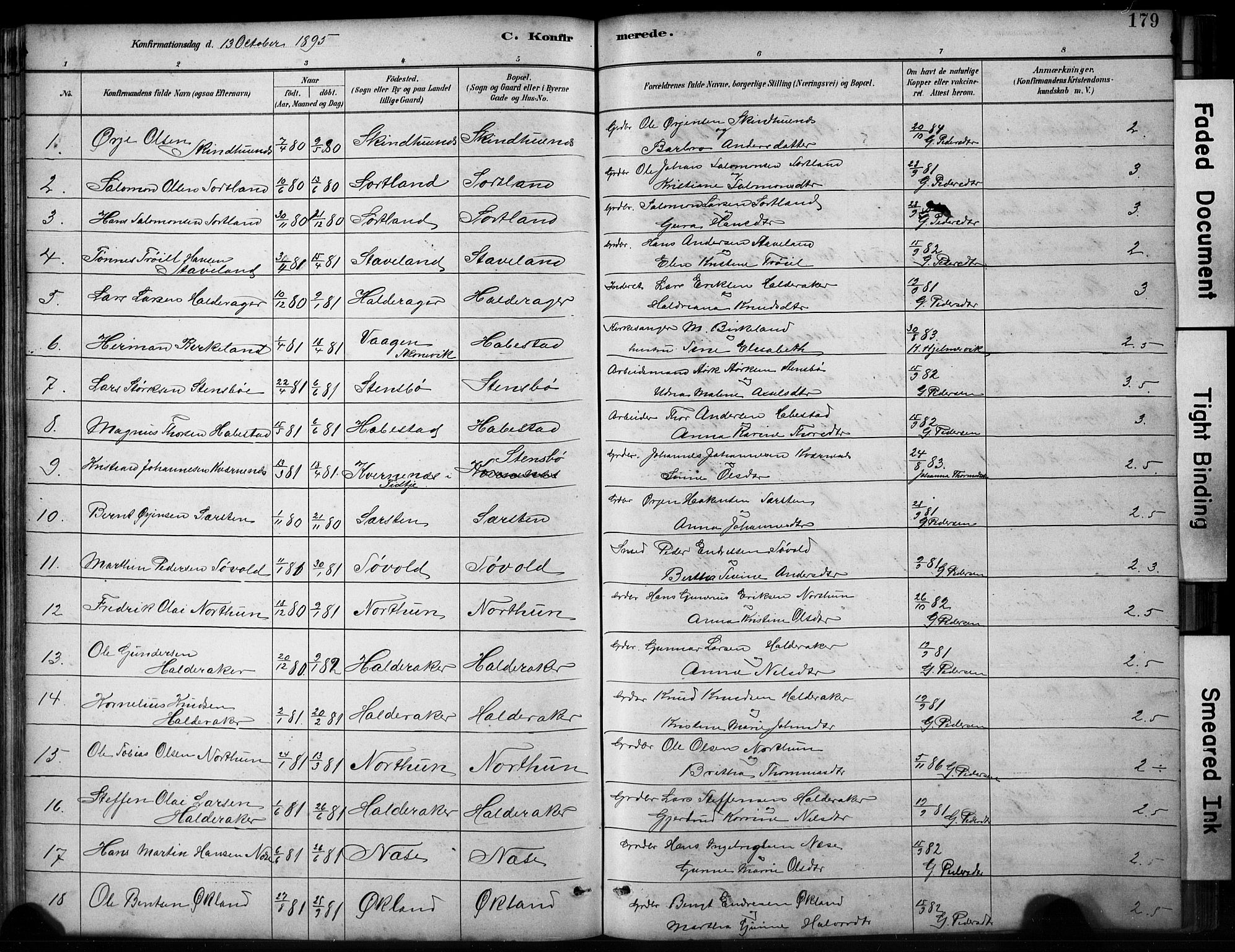 Finnås sokneprestembete, SAB/A-99925/H/Ha/Hab/Habb/L0003: Parish register (copy) no. B 3, 1882-1897, p. 179