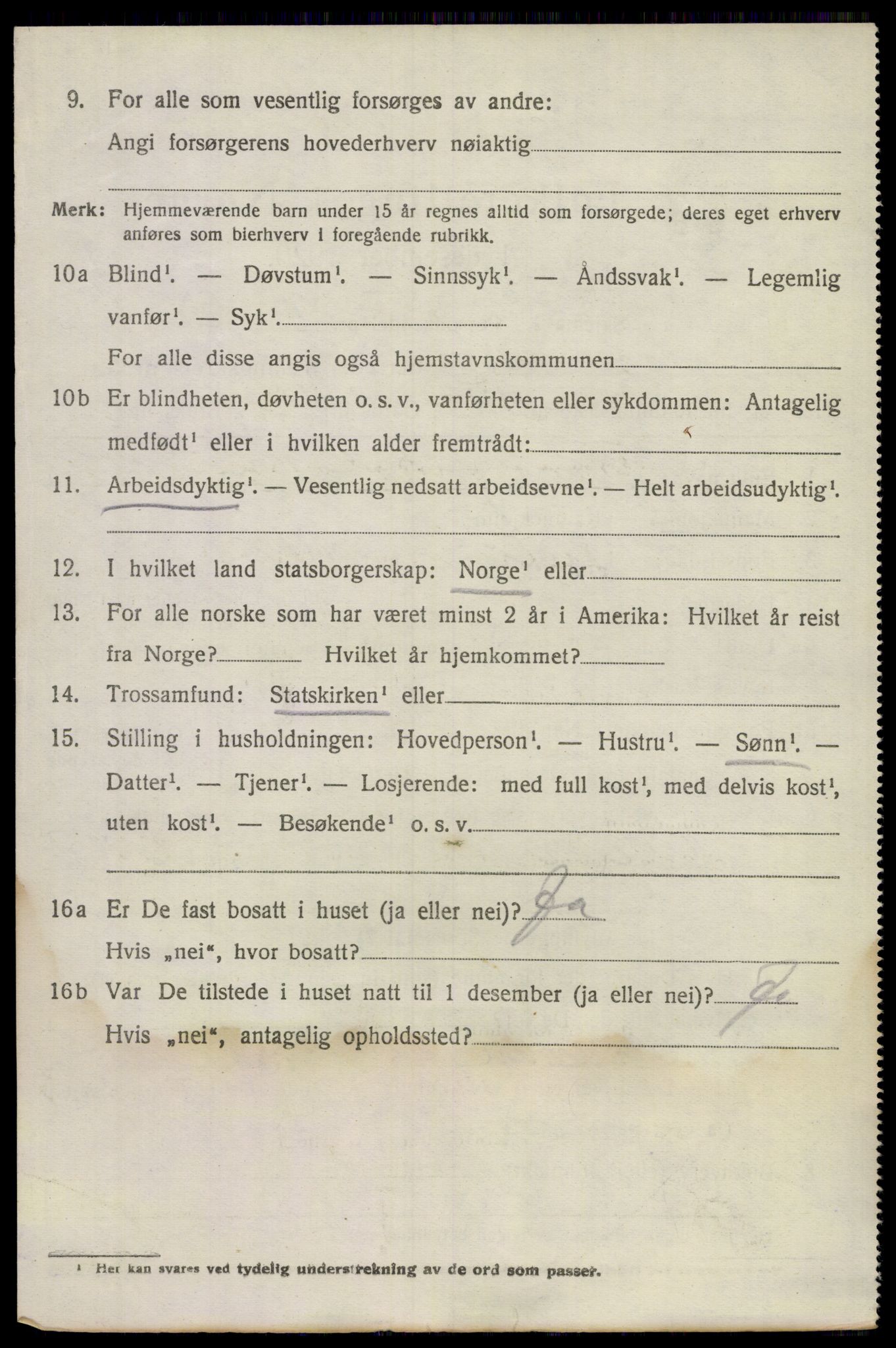 SAKO, 1920 census for Sem, 1920, p. 4998