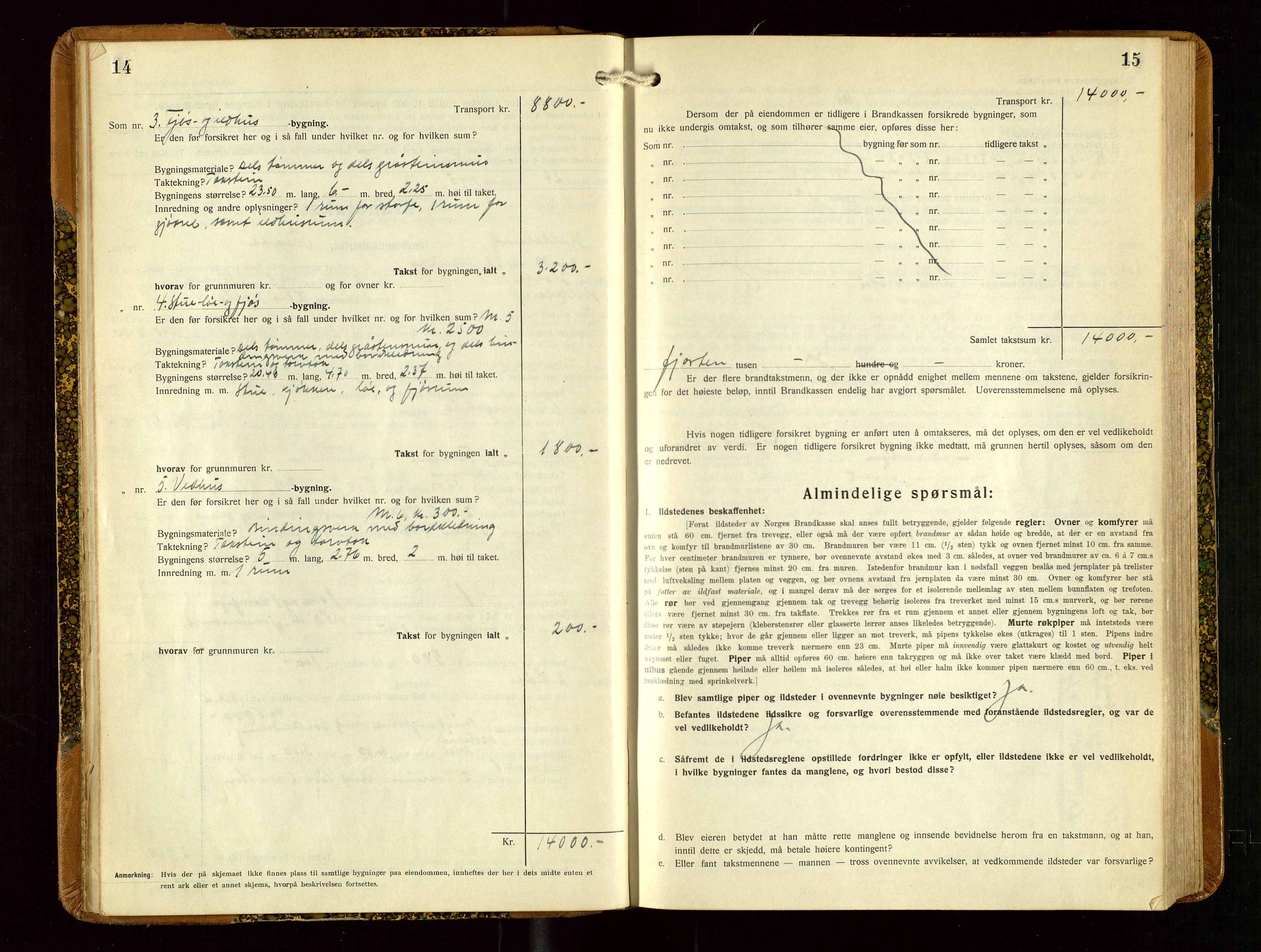 Helleland lensmannskontor, AV/SAST-A-100209/Gob/L0003: "Brandtakstprotokoll", 1930-1939, p. 14-15