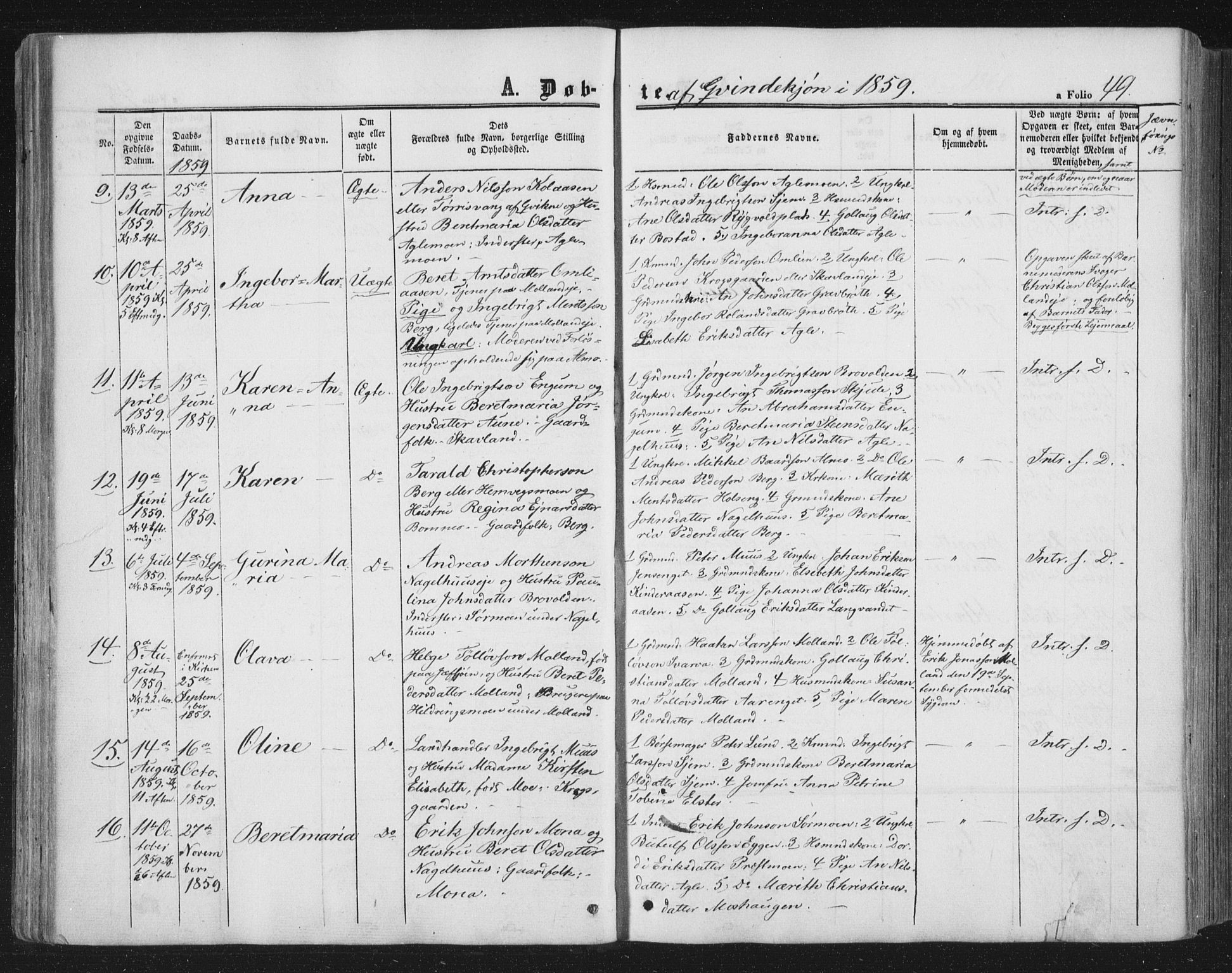 Ministerialprotokoller, klokkerbøker og fødselsregistre - Nord-Trøndelag, SAT/A-1458/749/L0472: Parish register (official) no. 749A06, 1857-1873, p. 49