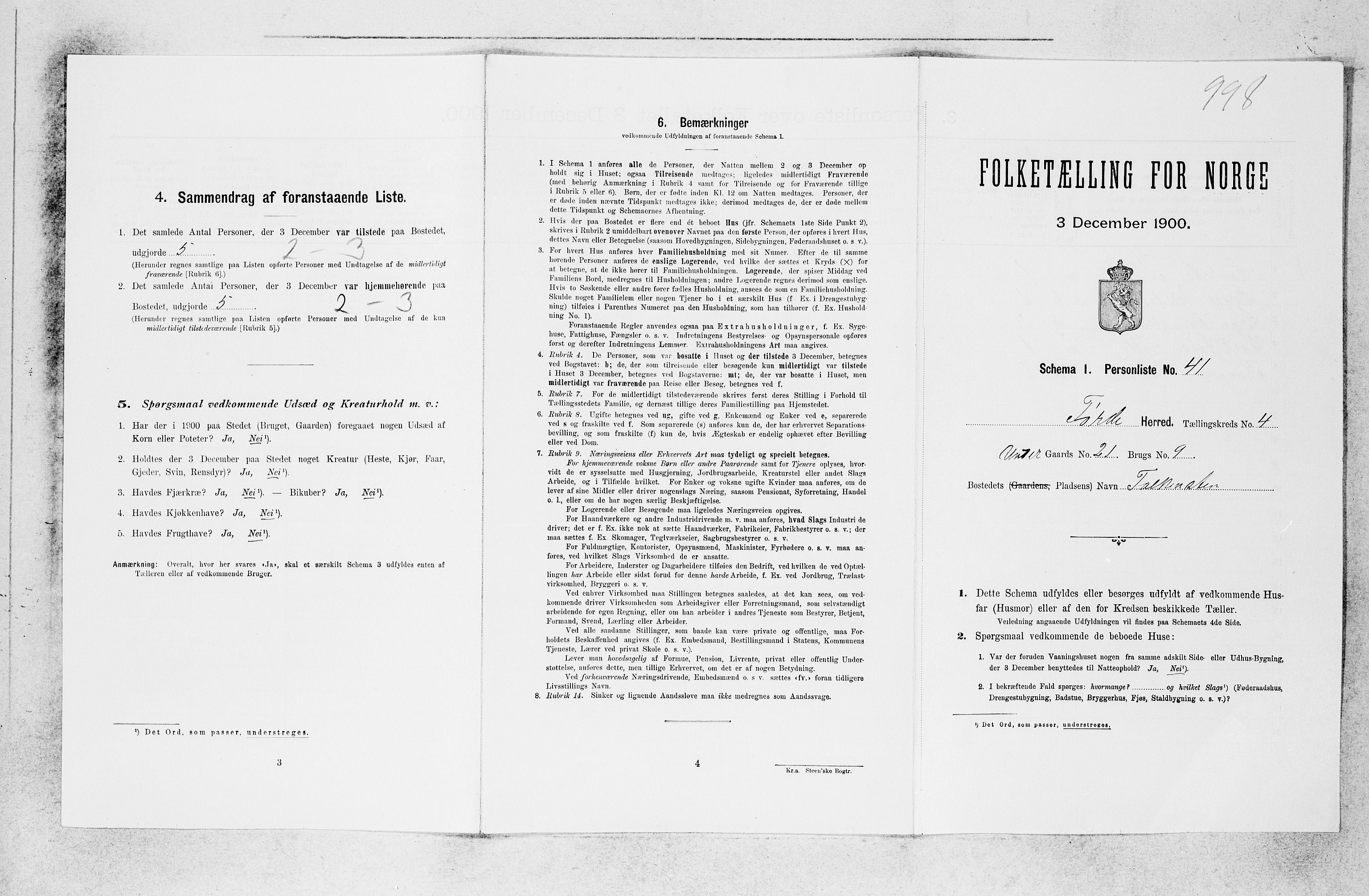 SAB, 1900 census for Førde, 1900, p. 366