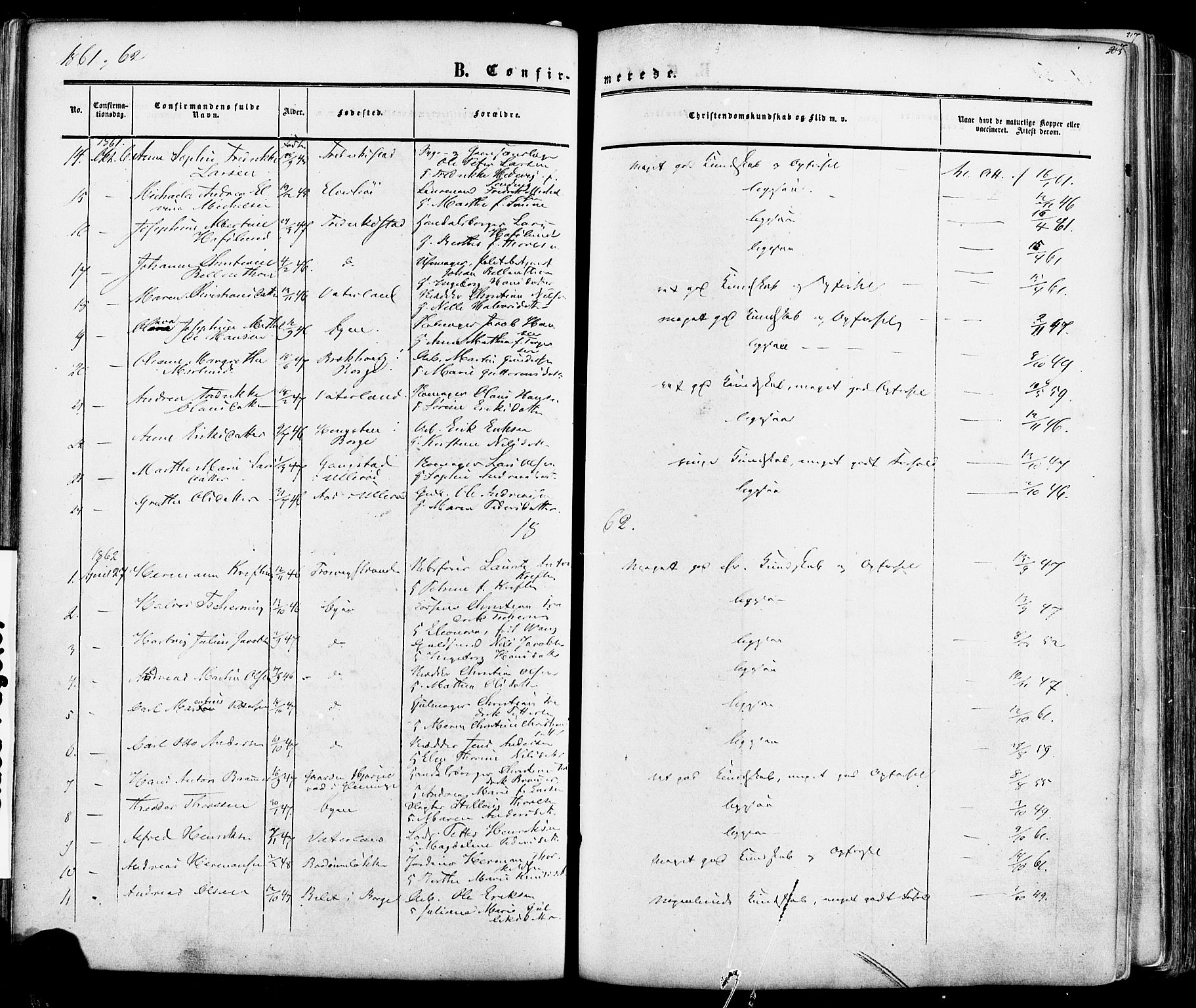 Fredrikstad prestekontor Kirkebøker, AV/SAO-A-11082/F/Fa/L0006: Parish register (official) no. 6, 1857-1878, p. 203