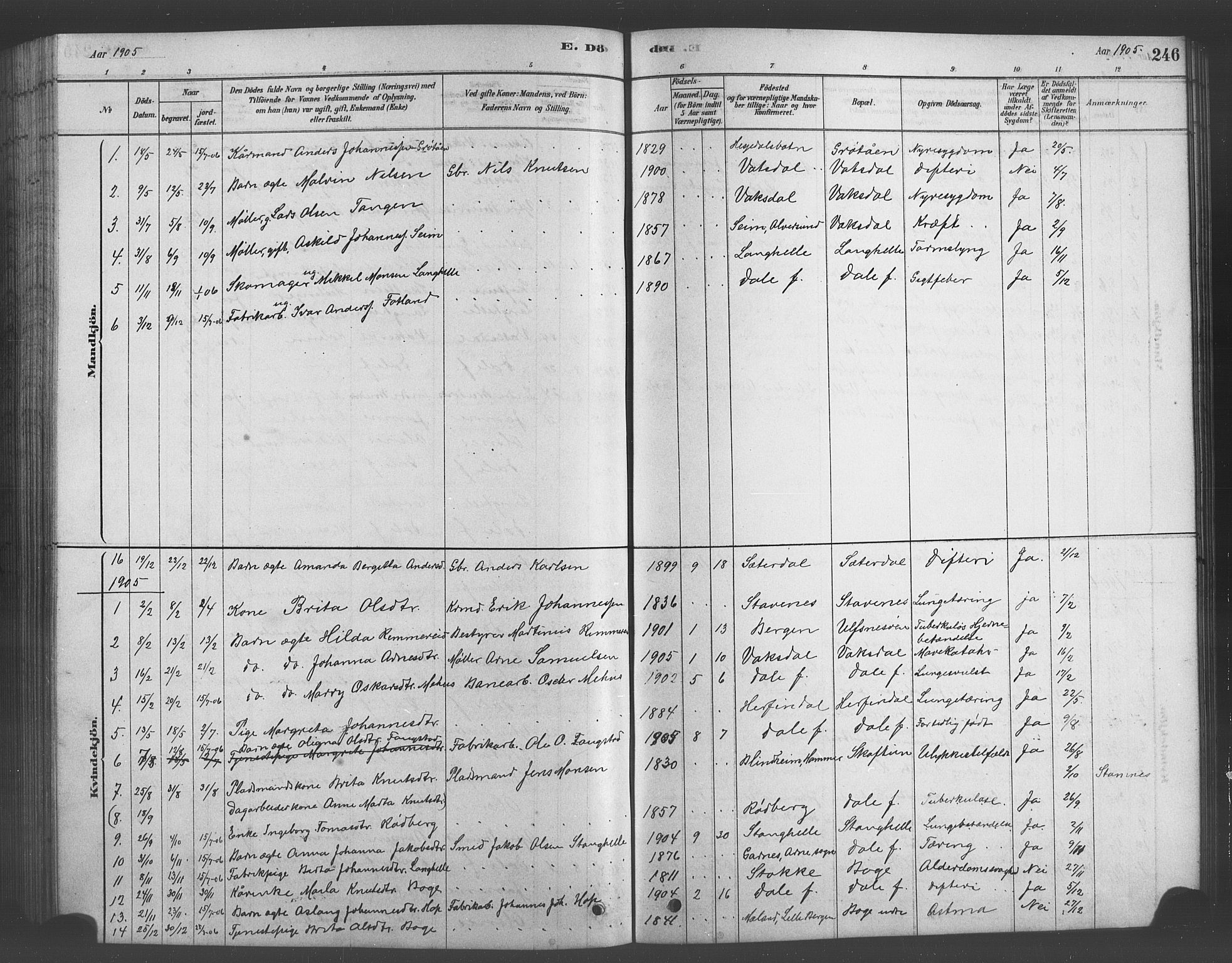 Bruvik Sokneprestembete, SAB/A-74701/H/Hab: Parish register (copy) no. A 1, 1878-1907, p. 246
