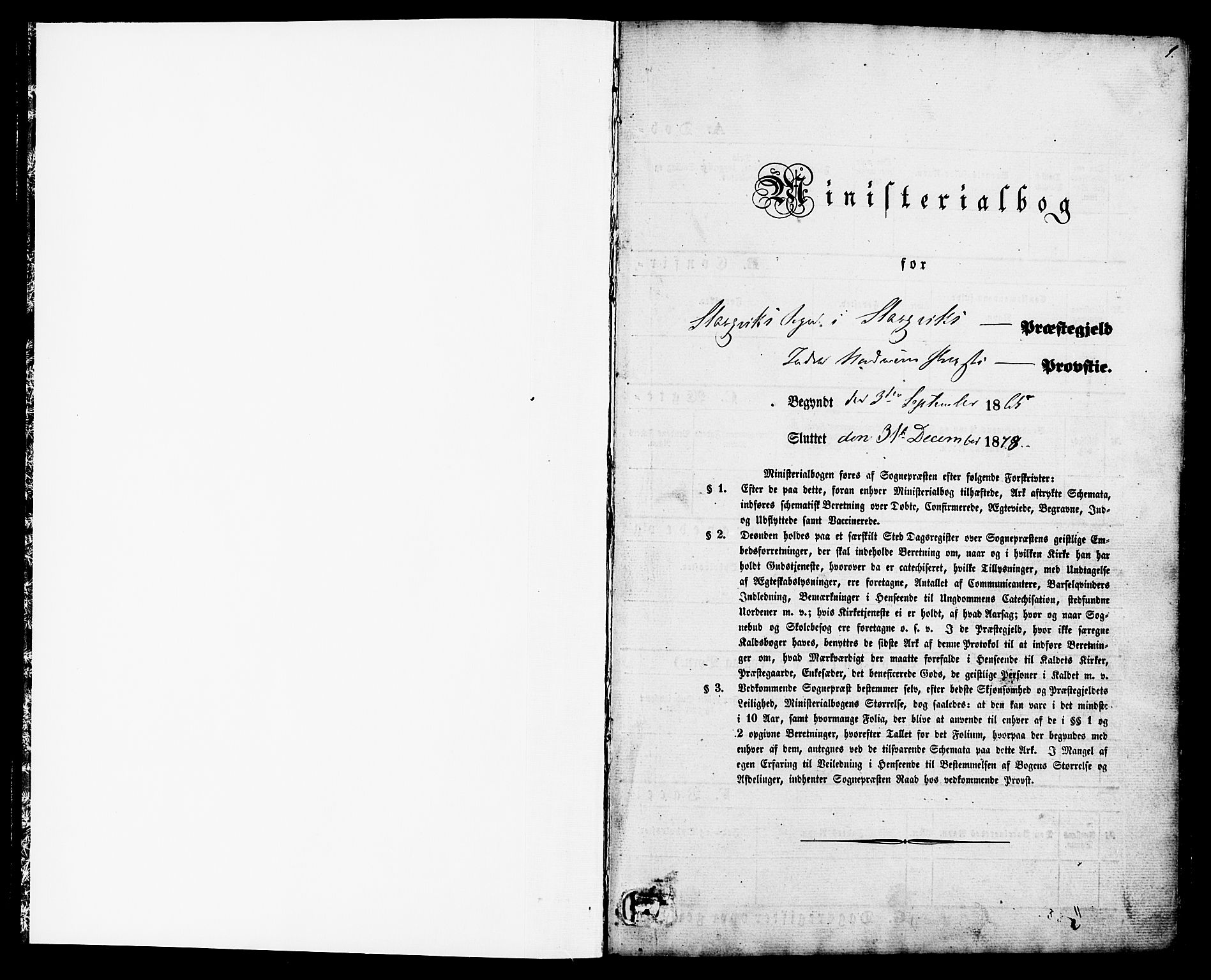 Ministerialprotokoller, klokkerbøker og fødselsregistre - Møre og Romsdal, SAT/A-1454/592/L1027: Parish register (official) no. 592A05, 1865-1878, p. 1