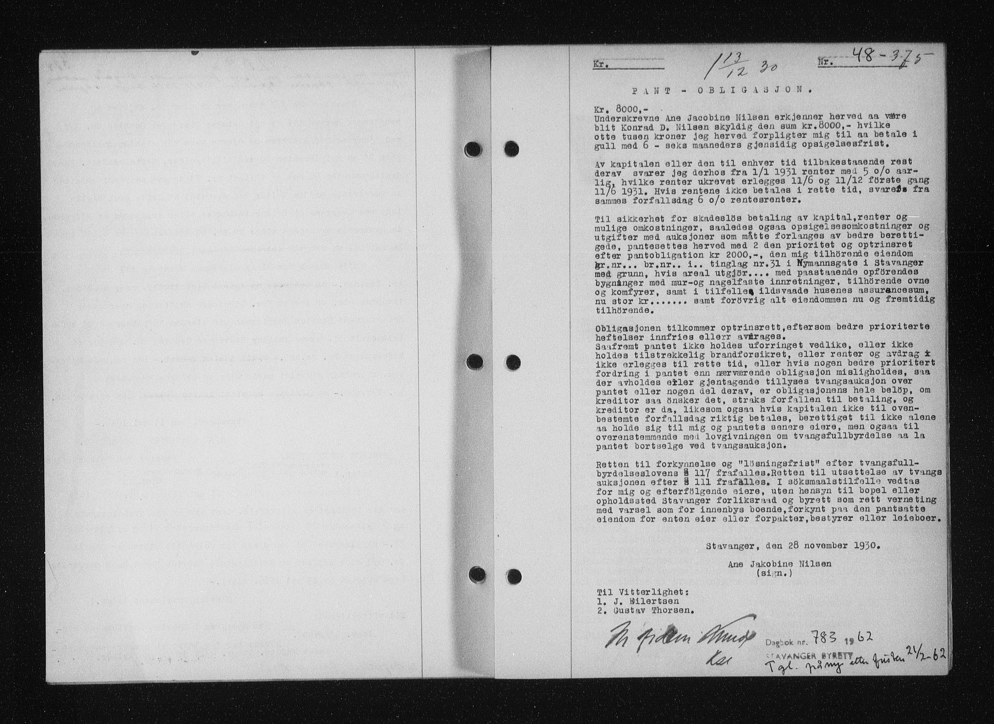 Stavanger byfogd, SAST/A-101408/001/4/41/410/410BB/L0058: Mortgage book no. 48, 1930-1931, Deed date: 13.12.1930