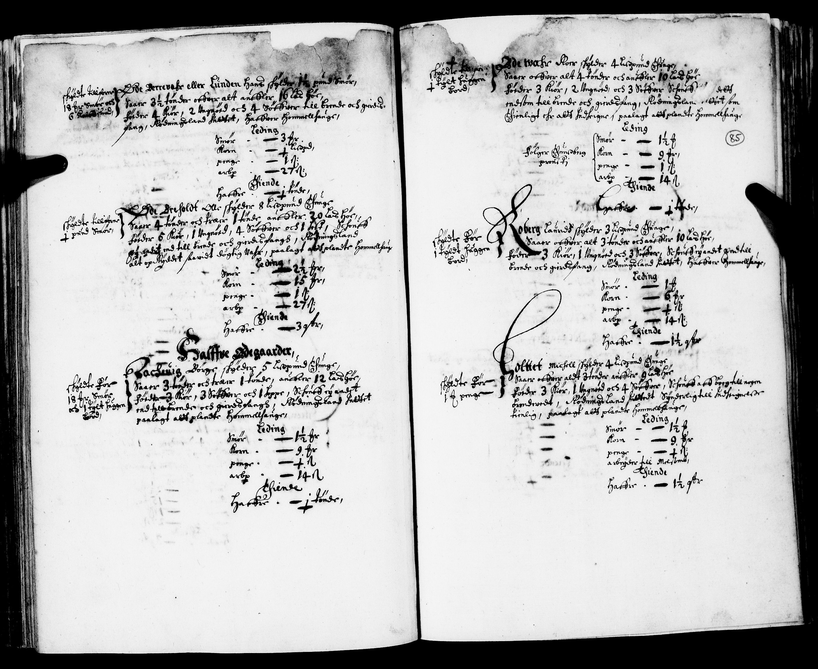 Rentekammeret inntil 1814, Realistisk ordnet avdeling, AV/RA-EA-4070/N/Nb/Nba/L0019: Tønsberg len, 1. del, 1668, p. 84b-85a