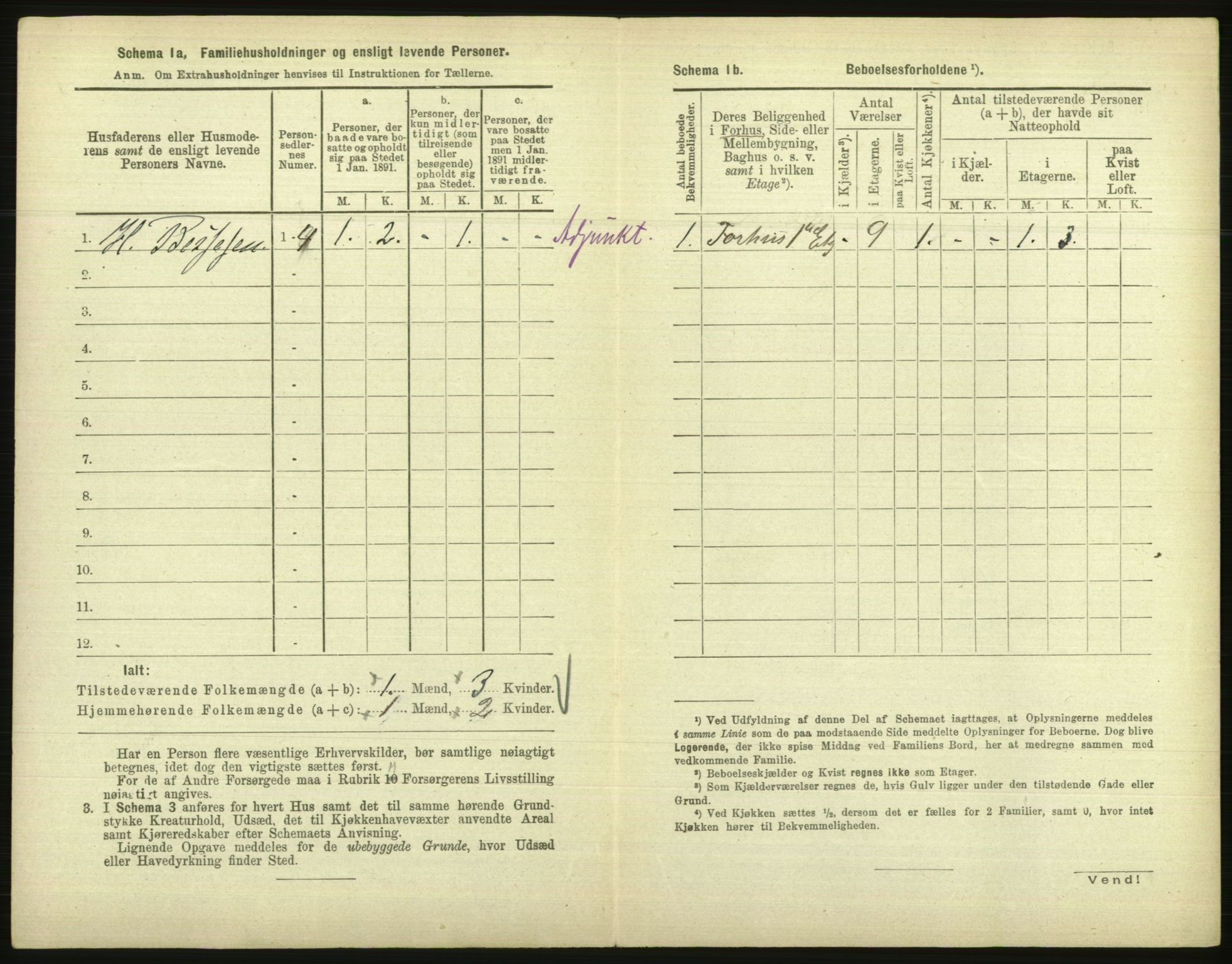 RA, 1891 census for 1001 Kristiansand, 1891, p. 329