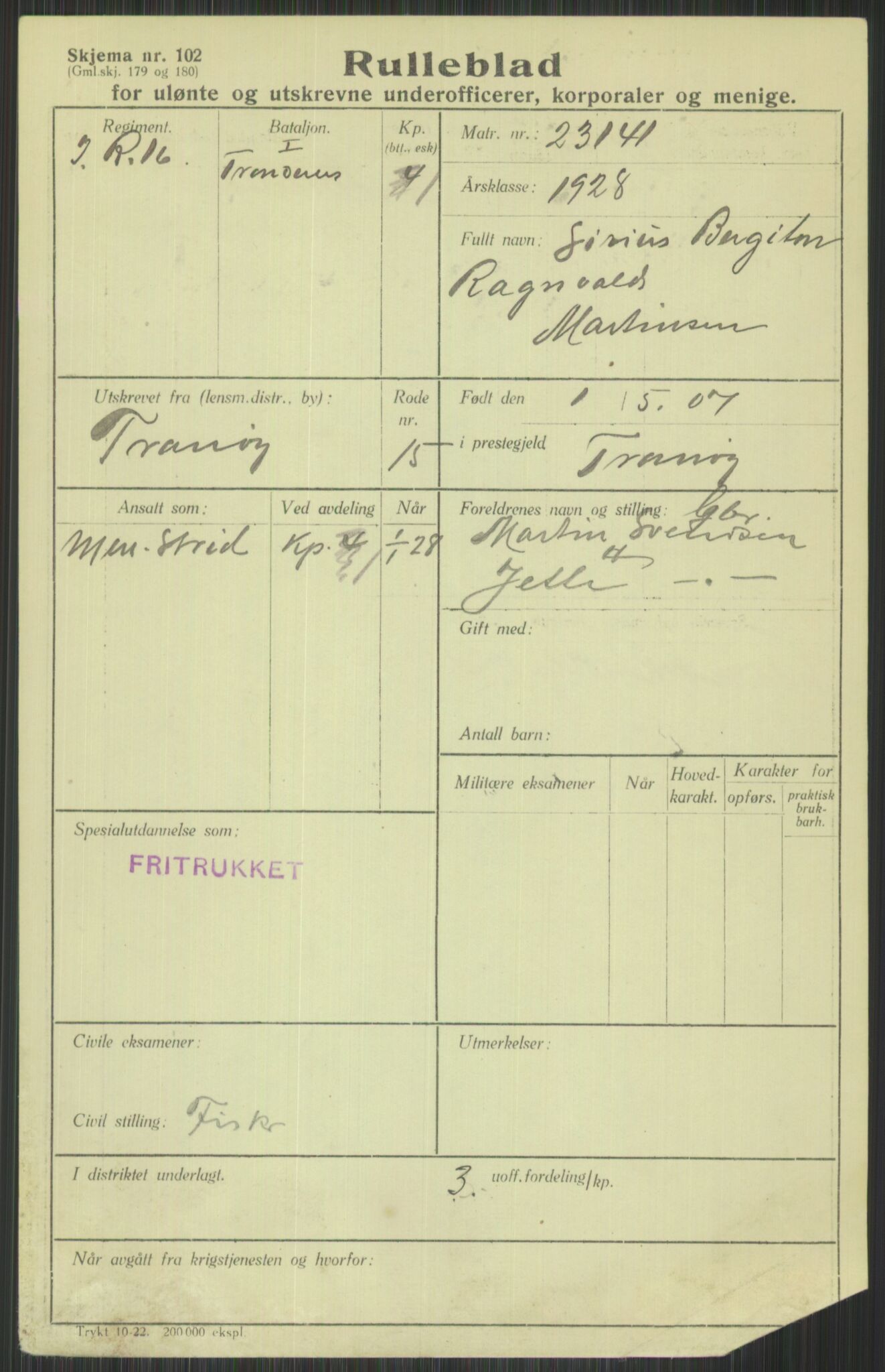 Forsvaret, Troms infanteriregiment nr. 16, AV/RA-RAFA-3146/P/Pa/L0013/0003: Rulleblad / Rulleblad for regimentets menige mannskaper, årsklasse 1928, 1928, p. 481