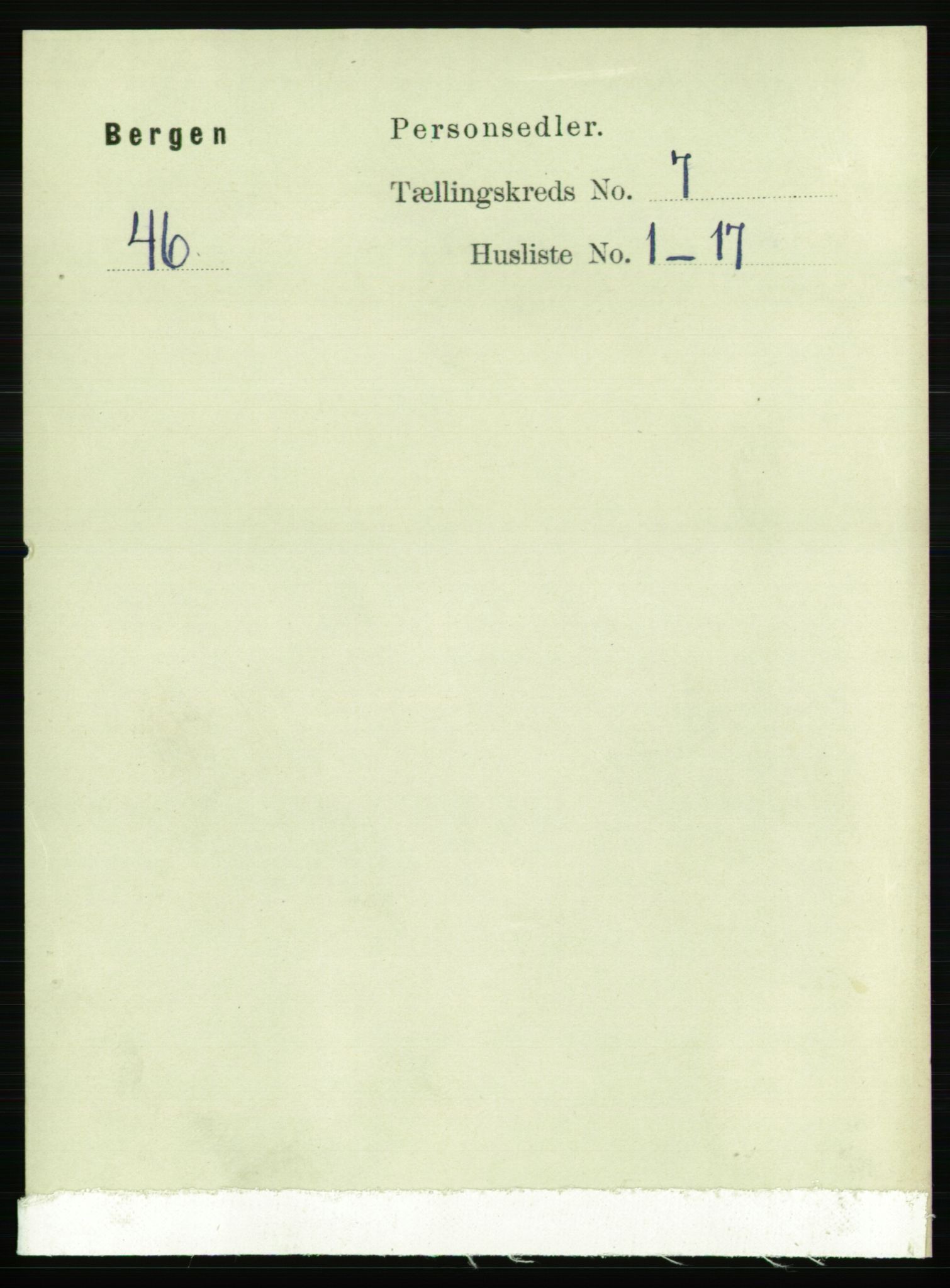 RA, 1891 Census for 1301 Bergen, 1891, p. 15714
