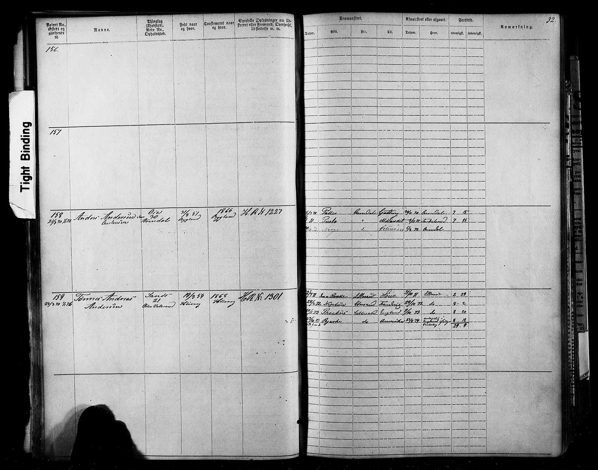 Lillesand mønstringskrets, SAK/2031-0014/F/Fa/L0002: Annotasjonsrulle nr 1-1910 med register, W-8, 1868-1891, p. 49