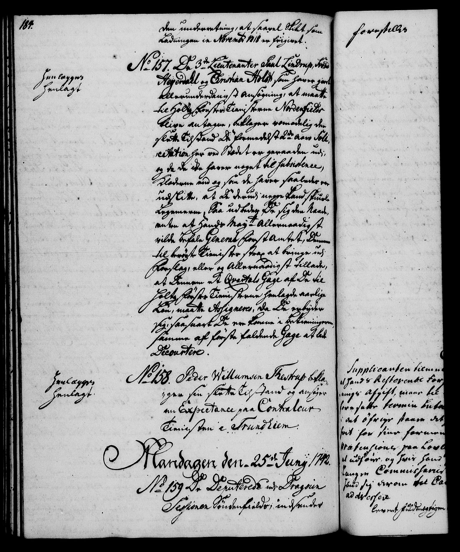 Rentekammeret, Kammerkanselliet, AV/RA-EA-3111/G/Gh/Gha/L0024: Norsk ekstraktmemorialprotokoll (merket RK 53.69), 1742-1743, p. 184