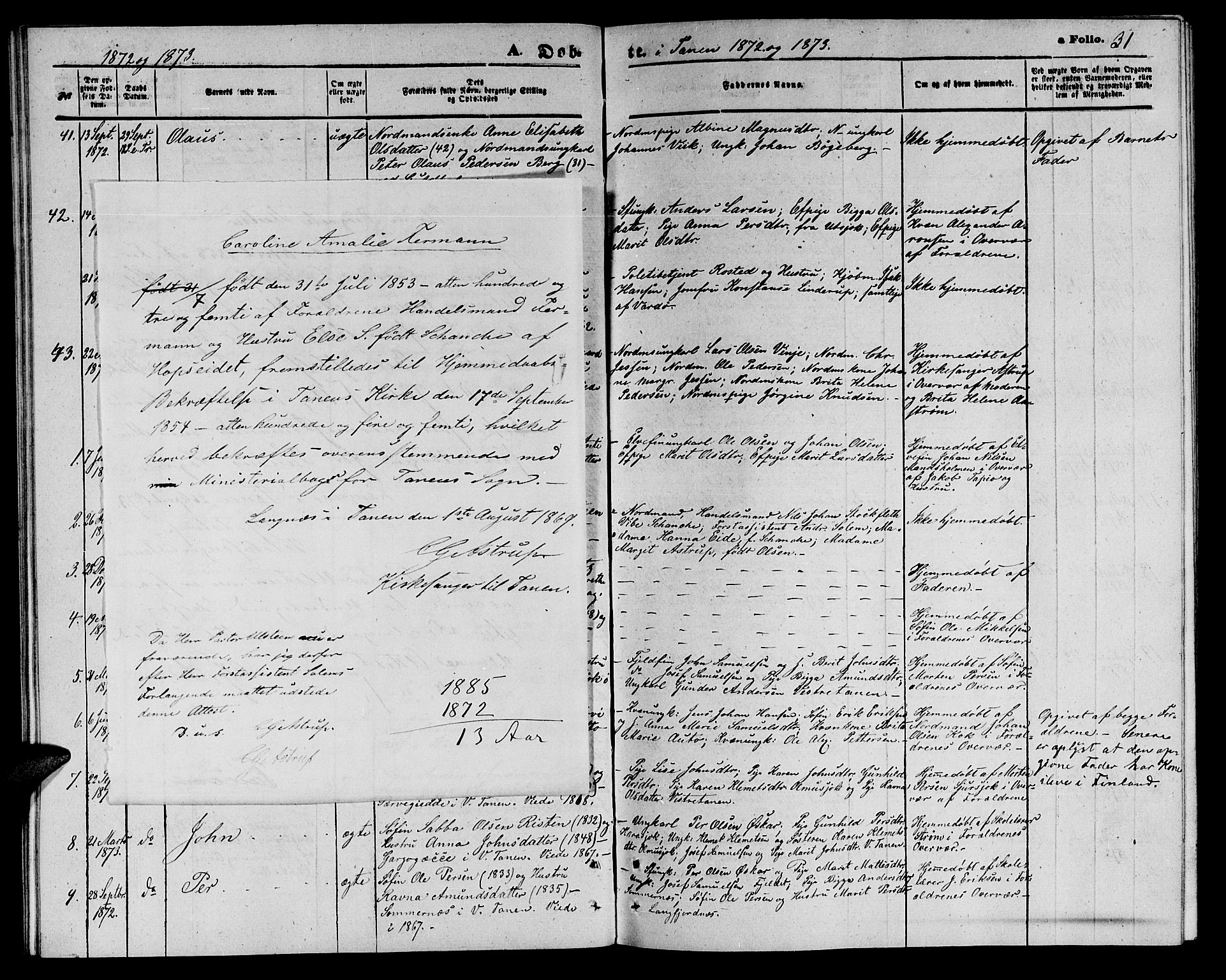 Tana sokneprestkontor, SATØ/S-1334/H/Hb/L0002klokker: Parish register (copy) no. 2 /1, 1866-1877, p. 31