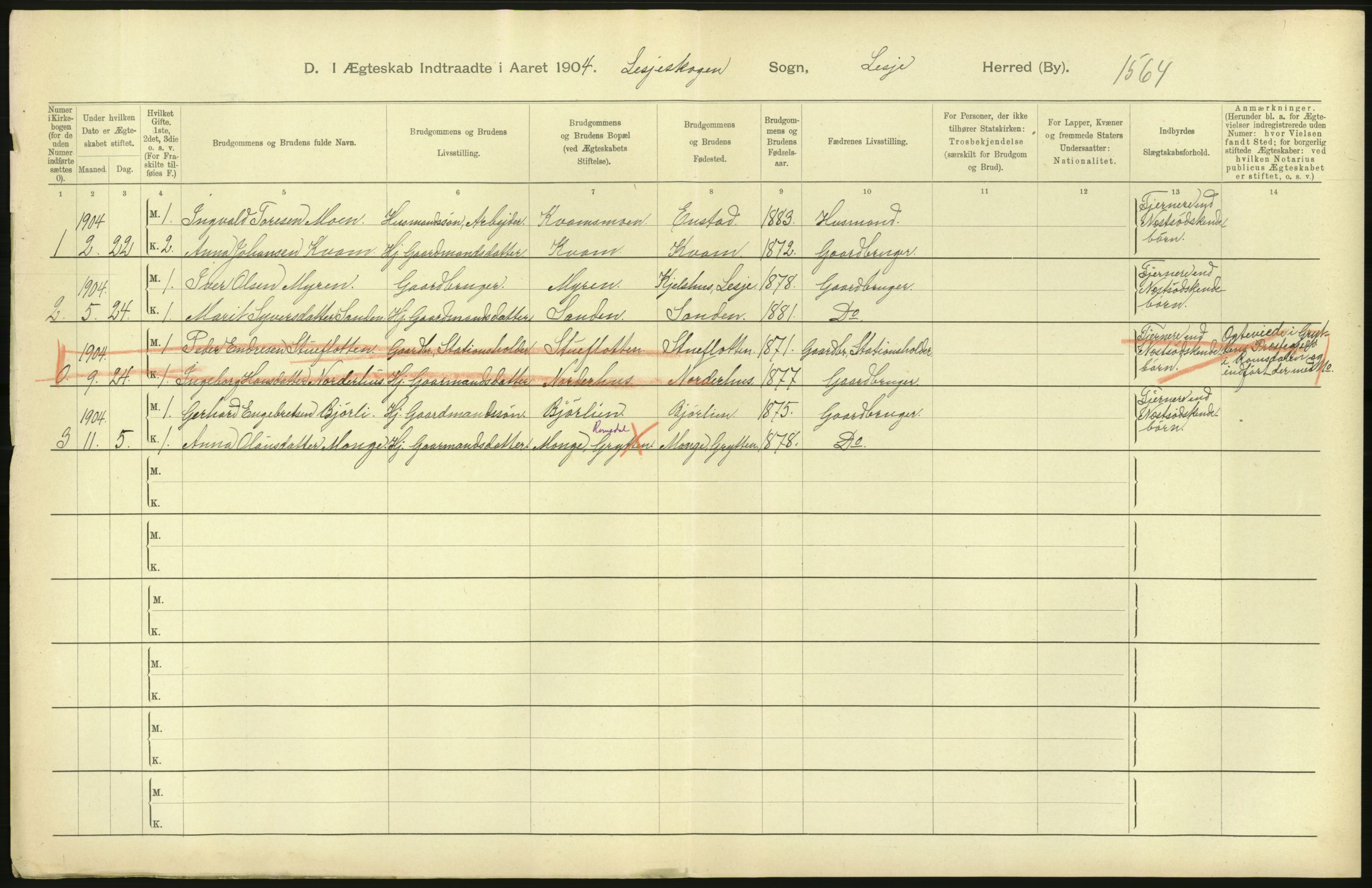 Statistisk sentralbyrå, Sosiodemografiske emner, Befolkning, AV/RA-S-2228/D/Df/Dfa/Dfab/L0006: Kristians amt: Fødte, gifte, døde, 1904, p. 828