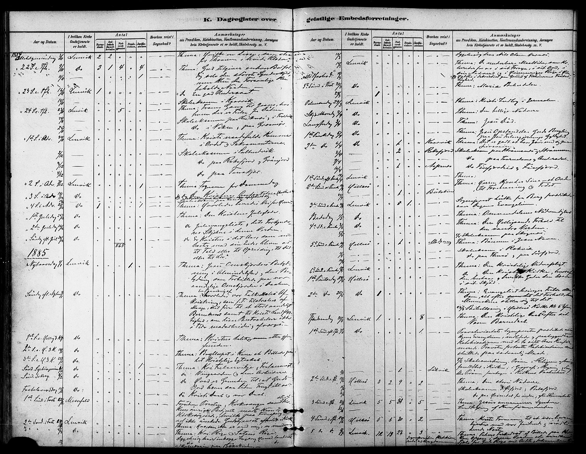 Lenvik sokneprestembete, AV/SATØ-S-1310/H/Ha/Haa/L0011kirke: Parish register (official) no. 11, 1880-1889