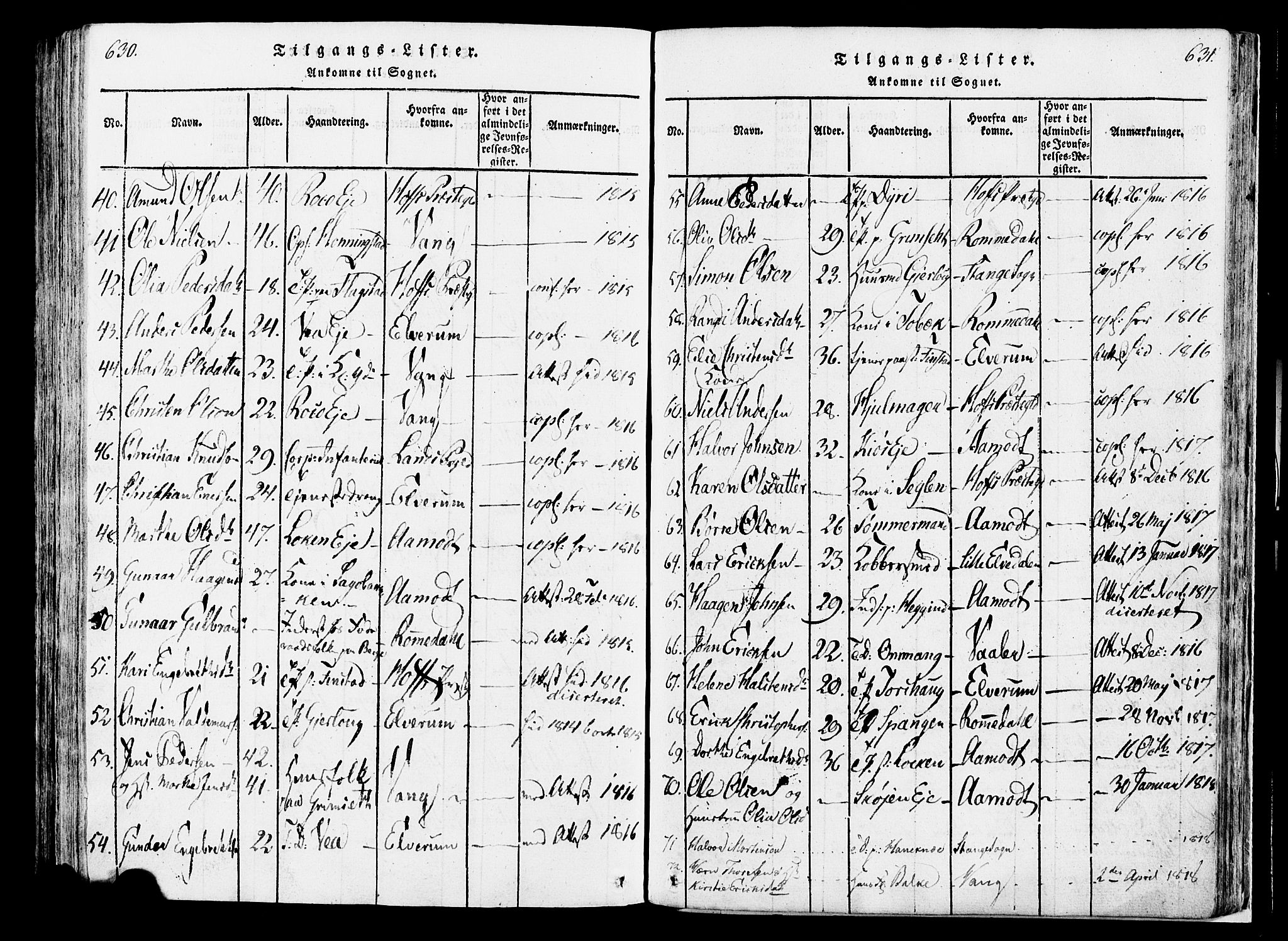 Løten prestekontor, SAH/PREST-022/K/Ka/L0005: Parish register (official) no. 5, 1814-1832, p. 630-631