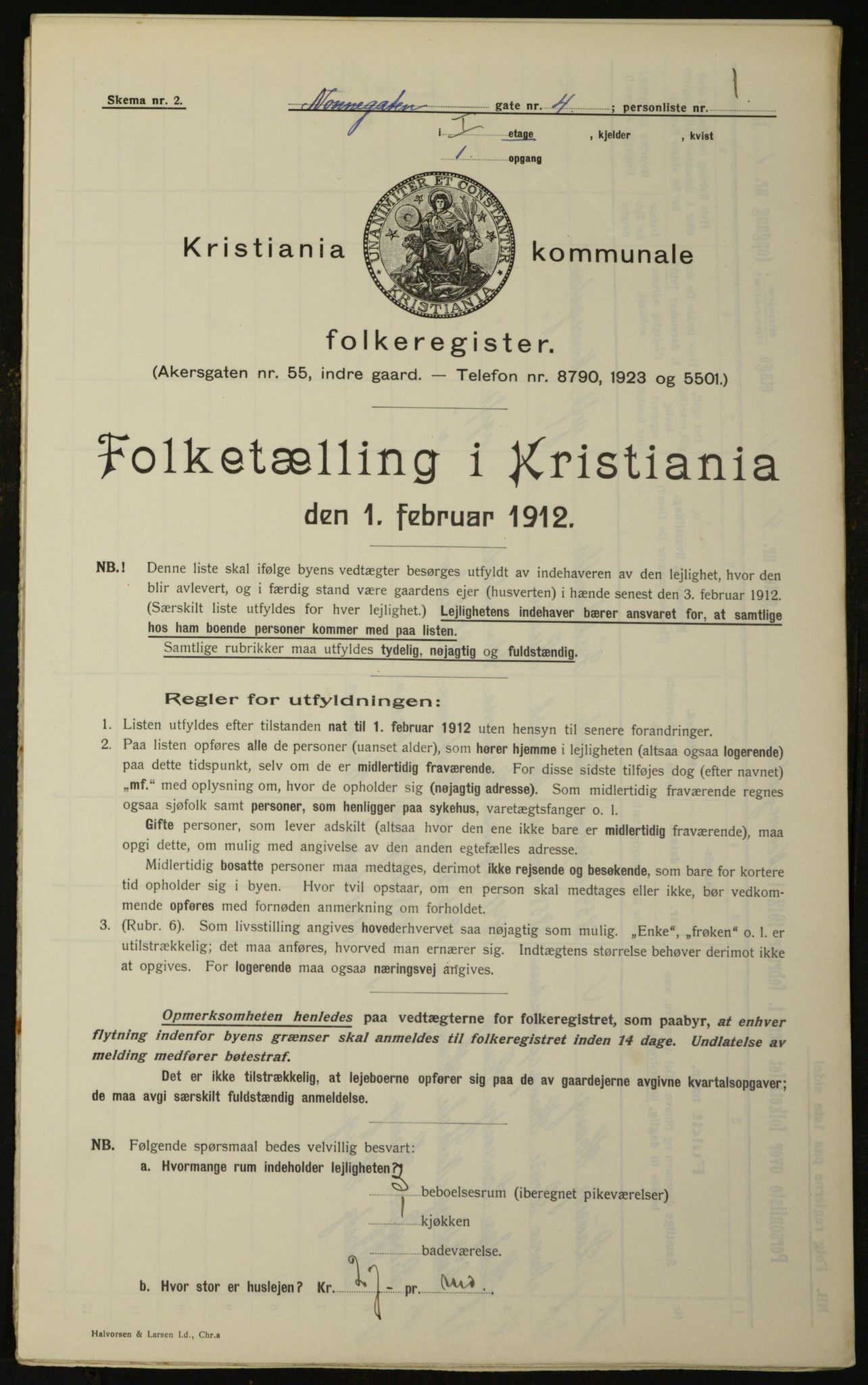 OBA, Municipal Census 1912 for Kristiania, 1912, p. 71945