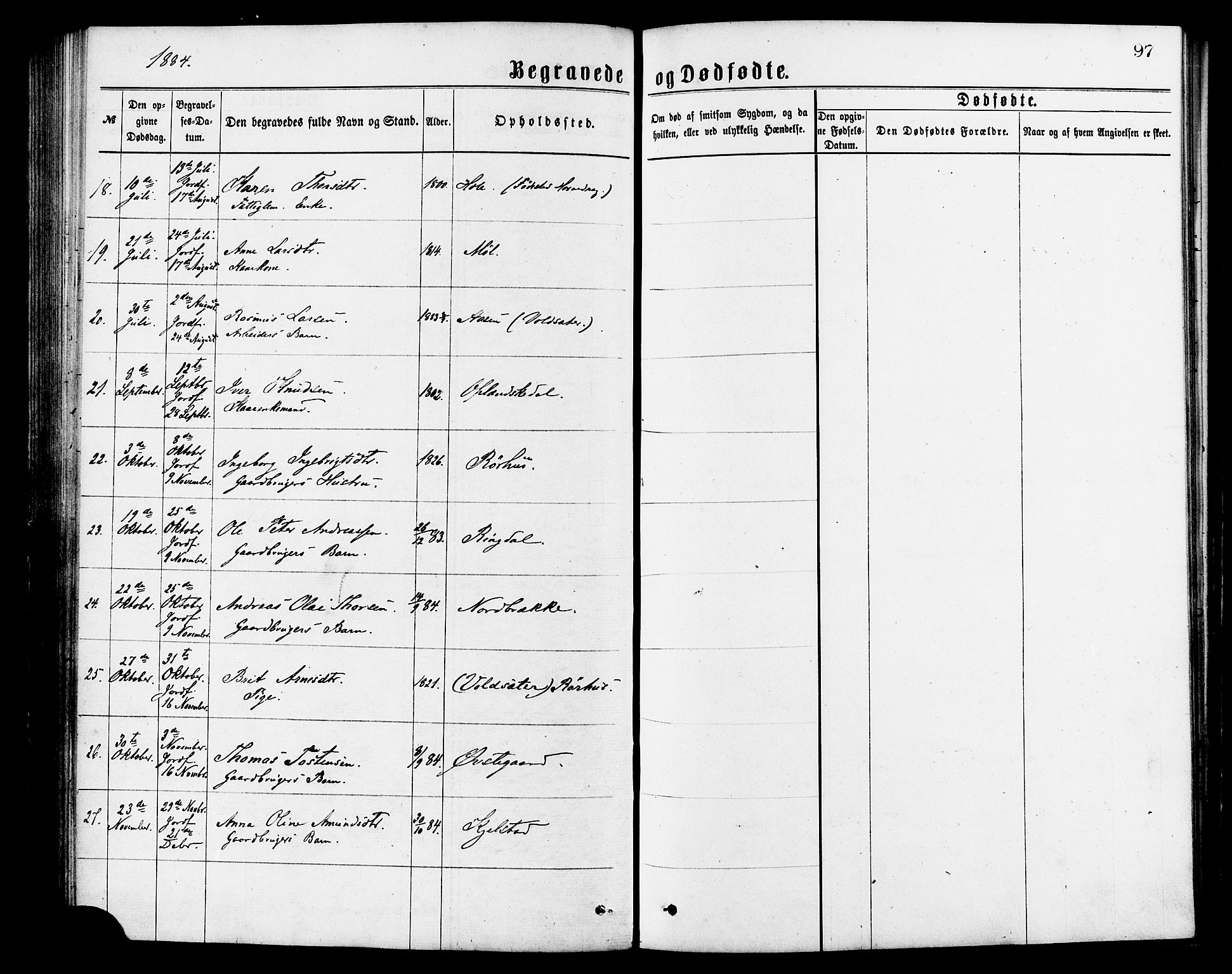 Ministerialprotokoller, klokkerbøker og fødselsregistre - Møre og Romsdal, AV/SAT-A-1454/517/L0227: Parish register (official) no. 517A07, 1870-1886, p. 97