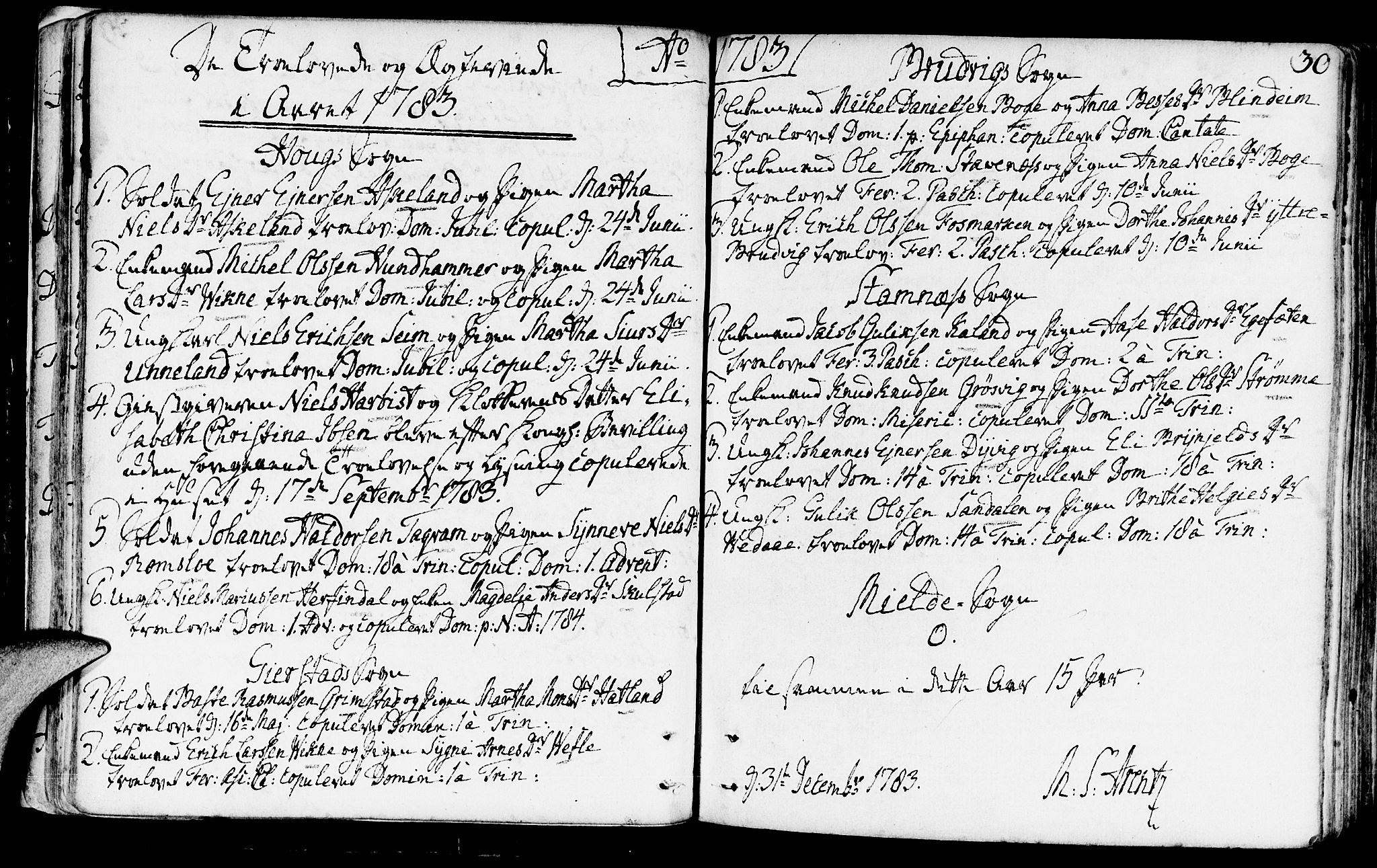 Haus sokneprestembete, AV/SAB-A-75601/H/Haa: Parish register (official) no. A 10, 1782-1796, p. 30