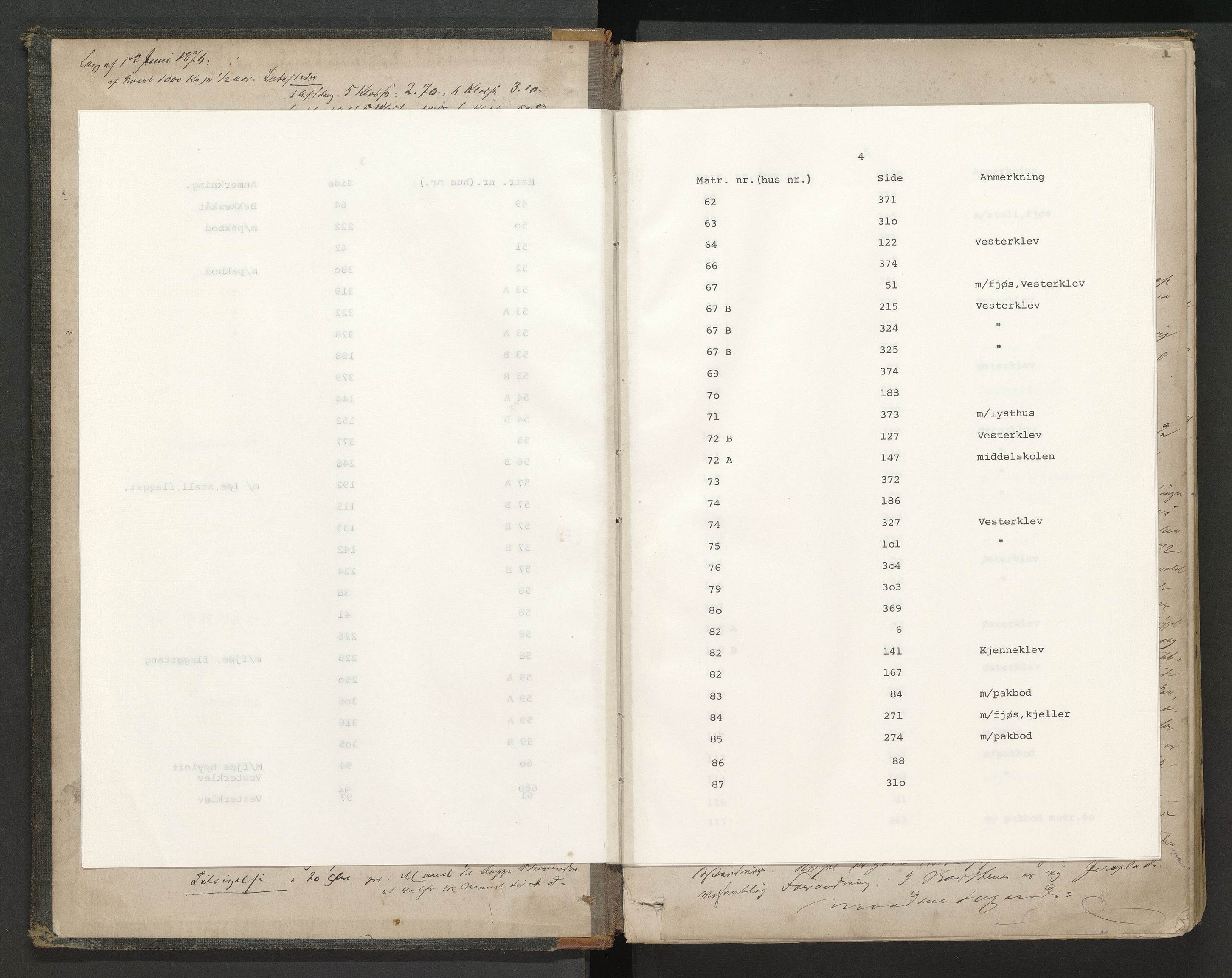 Norges Brannkasse Tvedestrand, AV/SAK-2241-0050/F/Fa/L0003: Branntakstprotokoll nr. 3 med matrikkelnummerregister, 1881-1894