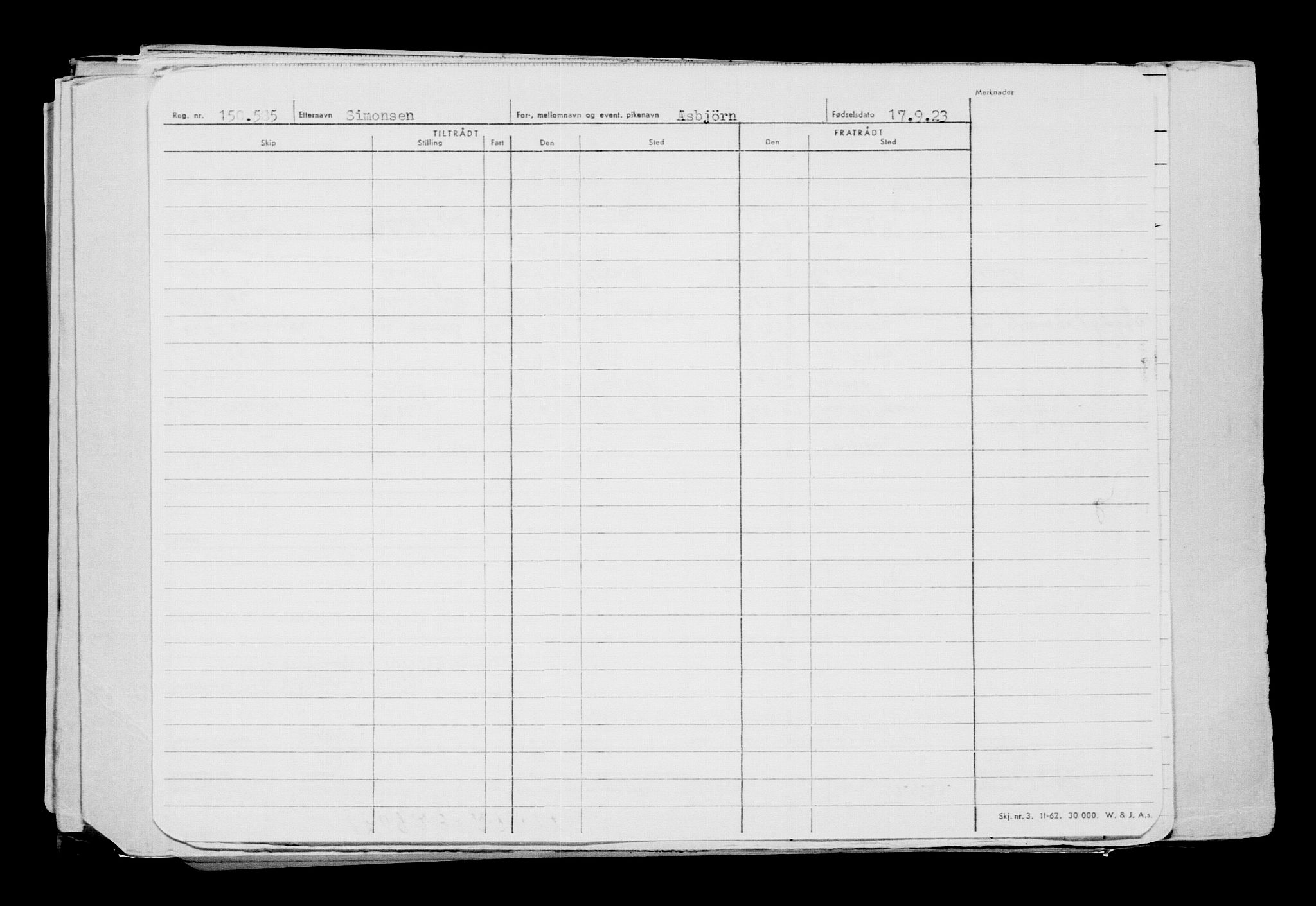 Direktoratet for sjømenn, AV/RA-S-3545/G/Gb/L0223: Hovedkort, 1923, p. 82