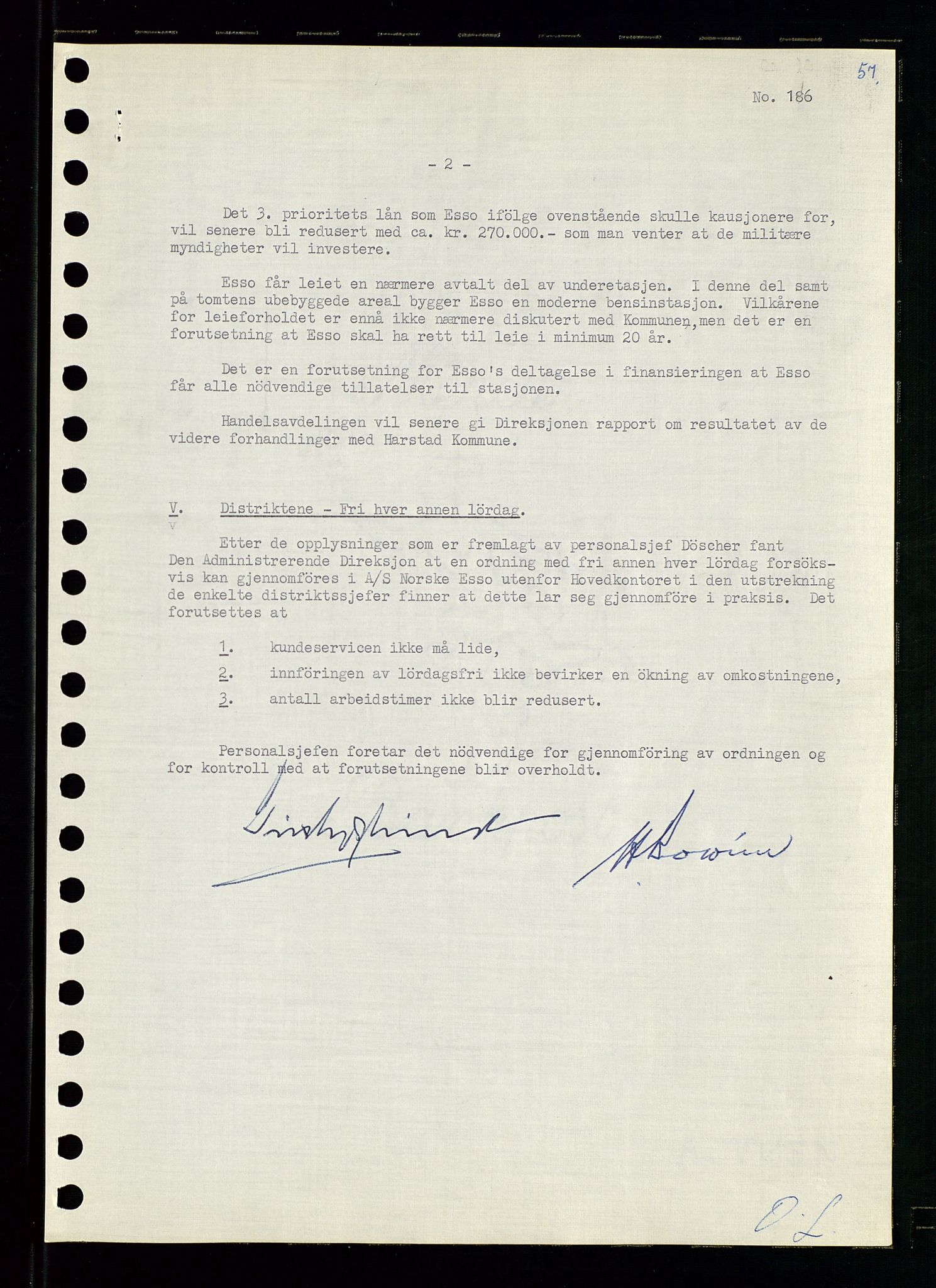 Pa 0982 - Esso Norge A/S, AV/SAST-A-100448/A/Aa/L0001/0002: Den administrerende direksjon Board minutes (styrereferater) / Den administrerende direksjon Board minutes (styrereferater), 1960-1961, p. 104