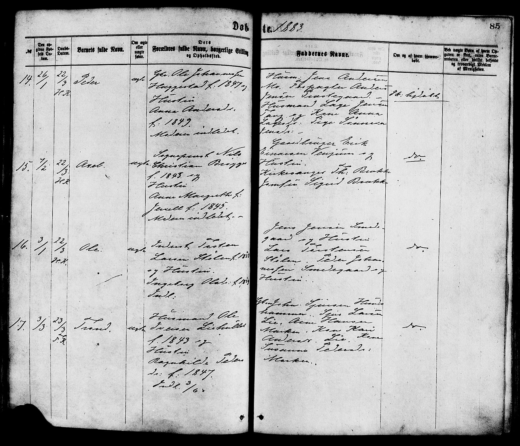 Hafslo sokneprestembete, AV/SAB-A-80301/H/Haa/Haaa/L0011: Parish register (official) no. A 11, 1873-1886, p. 85