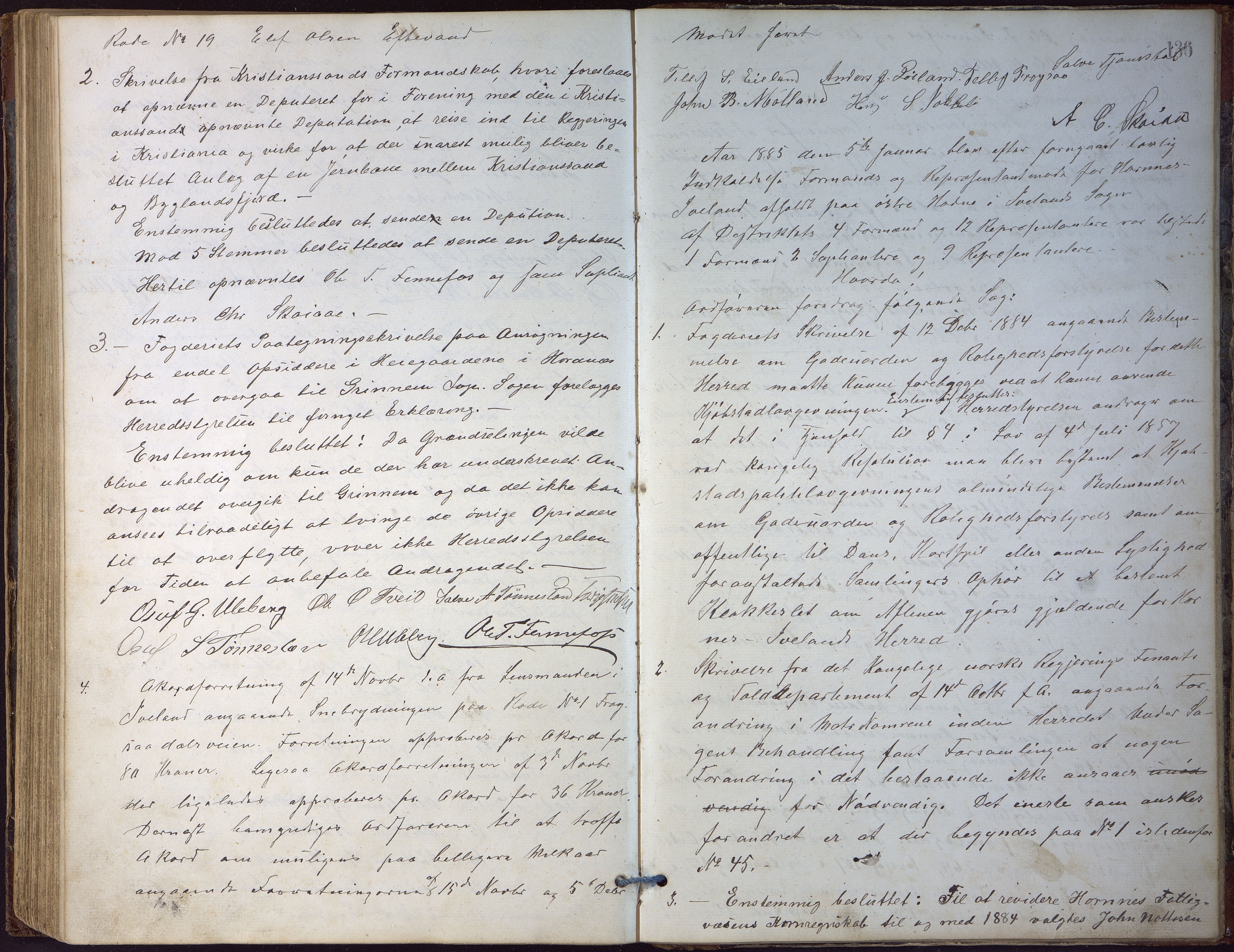 Hornnes og Iveland kommune, Formannsskapet, AAKS/KA0935a-120/A/L0003: Forhandlingsprotokoll formannskapet Hornnes og Iveland, 1873-1885, p. 136