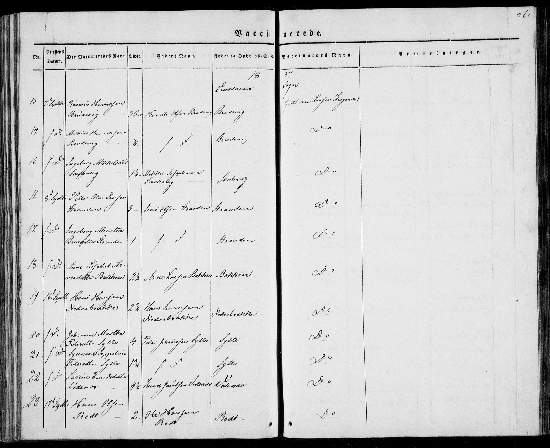 Ministerialprotokoller, klokkerbøker og fødselsregistre - Møre og Romsdal, AV/SAT-A-1454/501/L0005: Parish register (official) no. 501A05, 1831-1844, p. 261