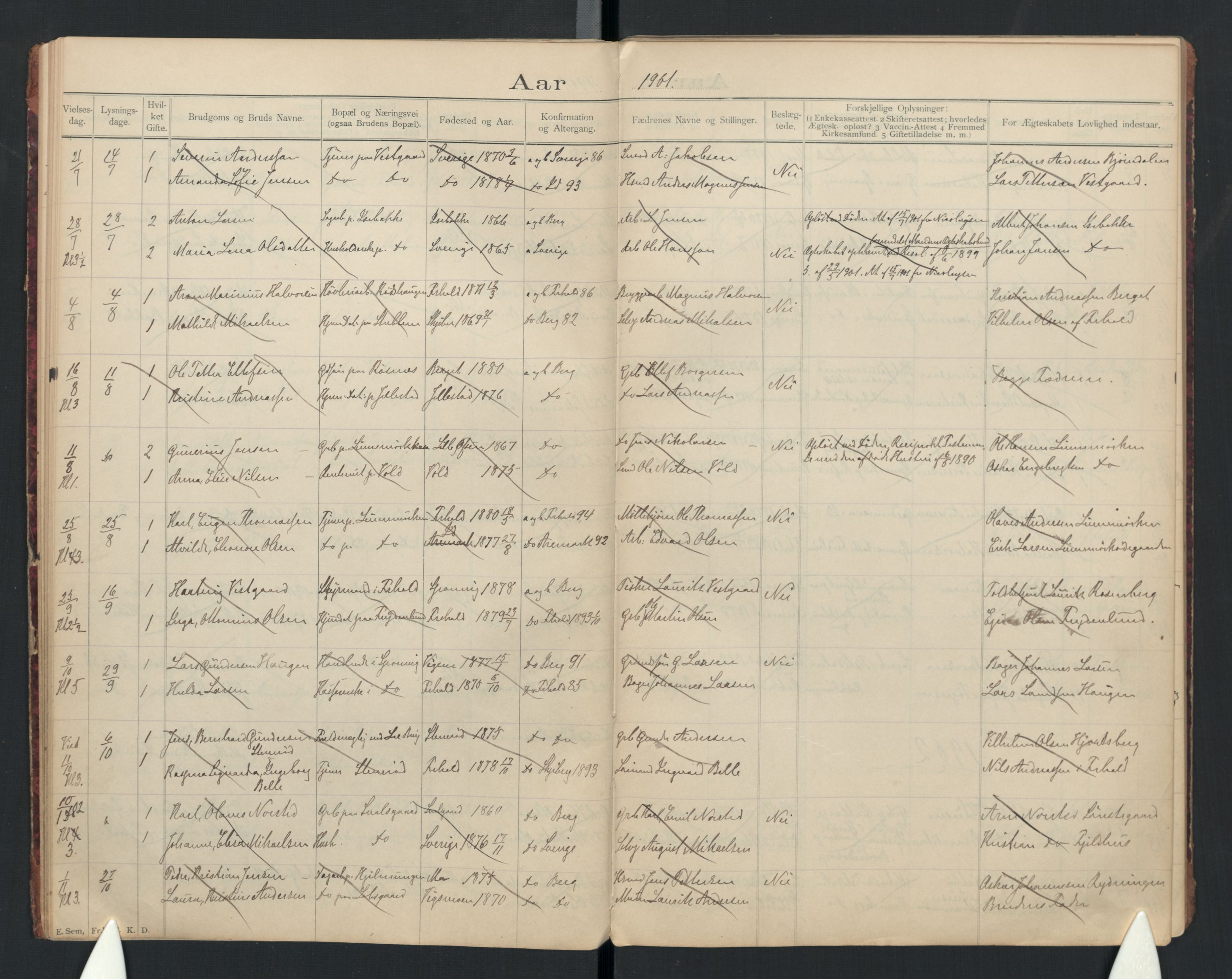 Berg prestekontor Kirkebøker, AV/SAO-A-10902/H/Ha/L0001a: Banns register no. I 1a, 1894-1922