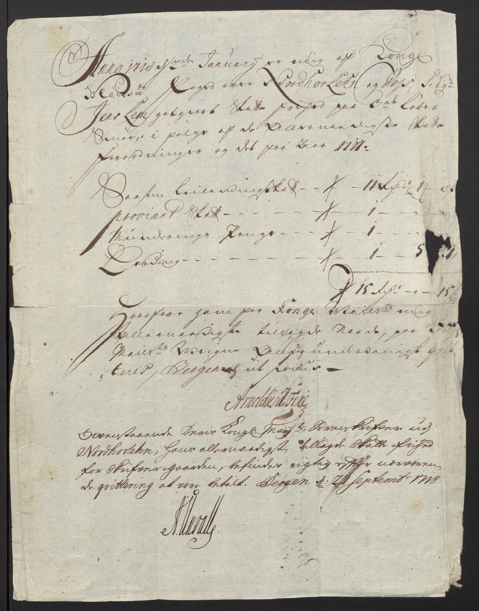 Rentekammeret inntil 1814, Reviderte regnskaper, Fogderegnskap, AV/RA-EA-4092/R51/L3201: Fogderegnskap Nordhordland og Voss, 1717, p. 119