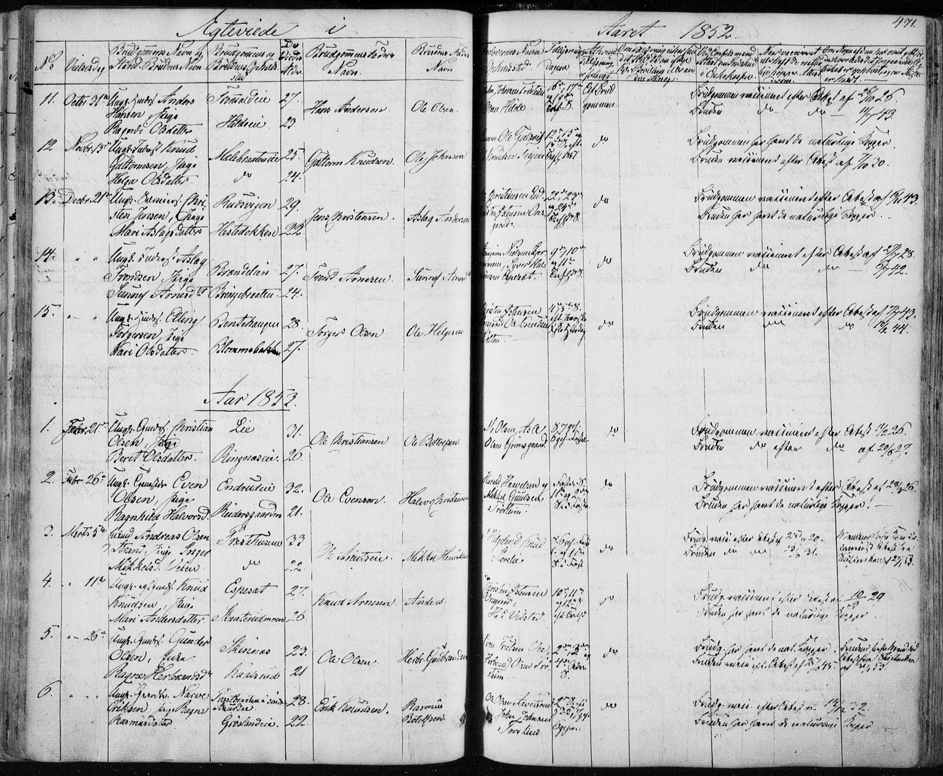 Nes kirkebøker, AV/SAKO-A-236/F/Fa/L0009: Parish register (official) no. 9, 1834-1863, p. 471