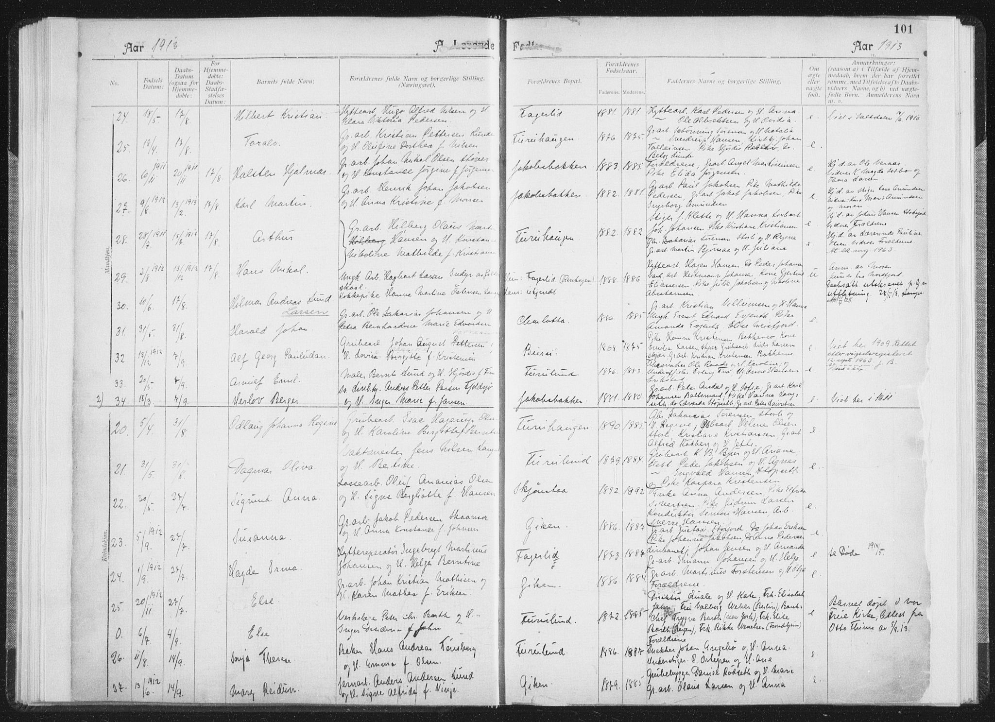 Ministerialprotokoller, klokkerbøker og fødselsregistre - Nordland, SAT/A-1459/850/L0711: Curate's parish register no. 850B01, 1902-1915, p. 101